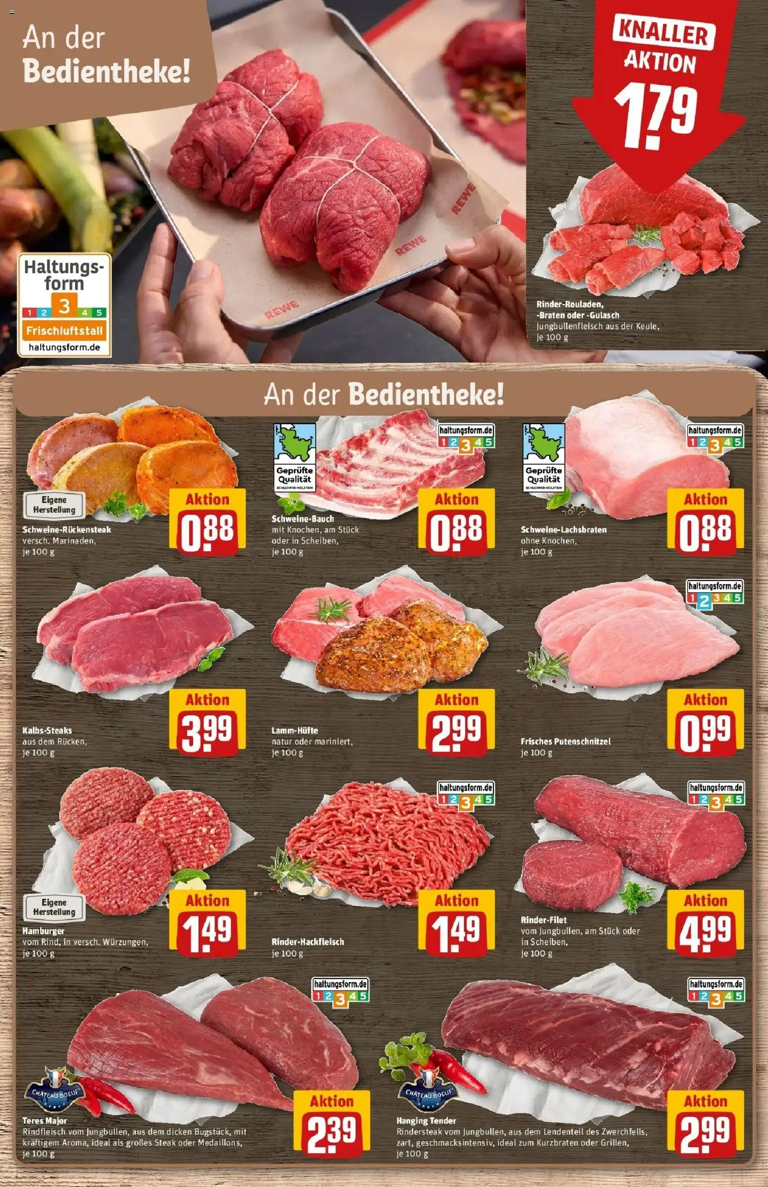 Rewe Prospekt Hamburg/Tonndorf – gültig ab 08.06.2026 | Seite: 8 | Produkte: Gulasch, Putenschnitzel, Rindfleisch, Steak