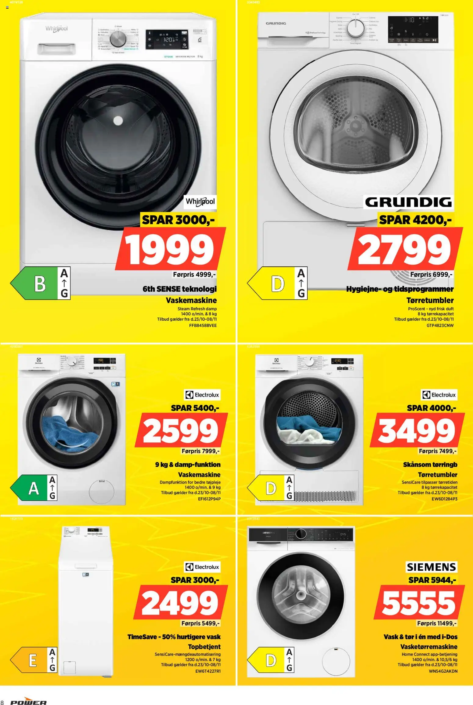 Power tilbudsavis – gyldig fra 23/10/2026 | Side: 8 | Produkter: Duft, Vaskemaskine, Tørretumbler
