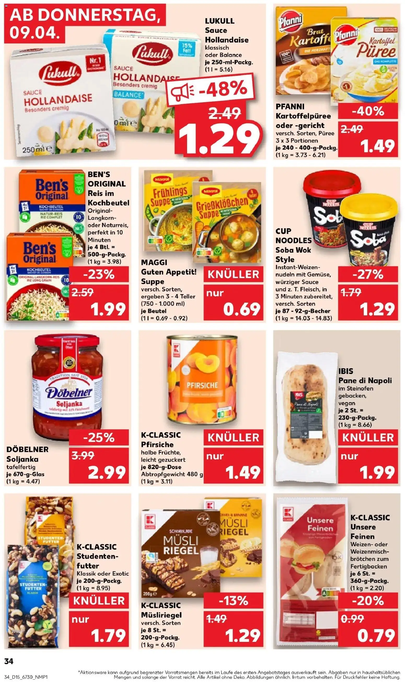 Kaufland Prospekt Zeitz	 – gültig ab 08.04.2026 | Seite: 34 | Produkte: Musli, Pane, Reis, Nudeln