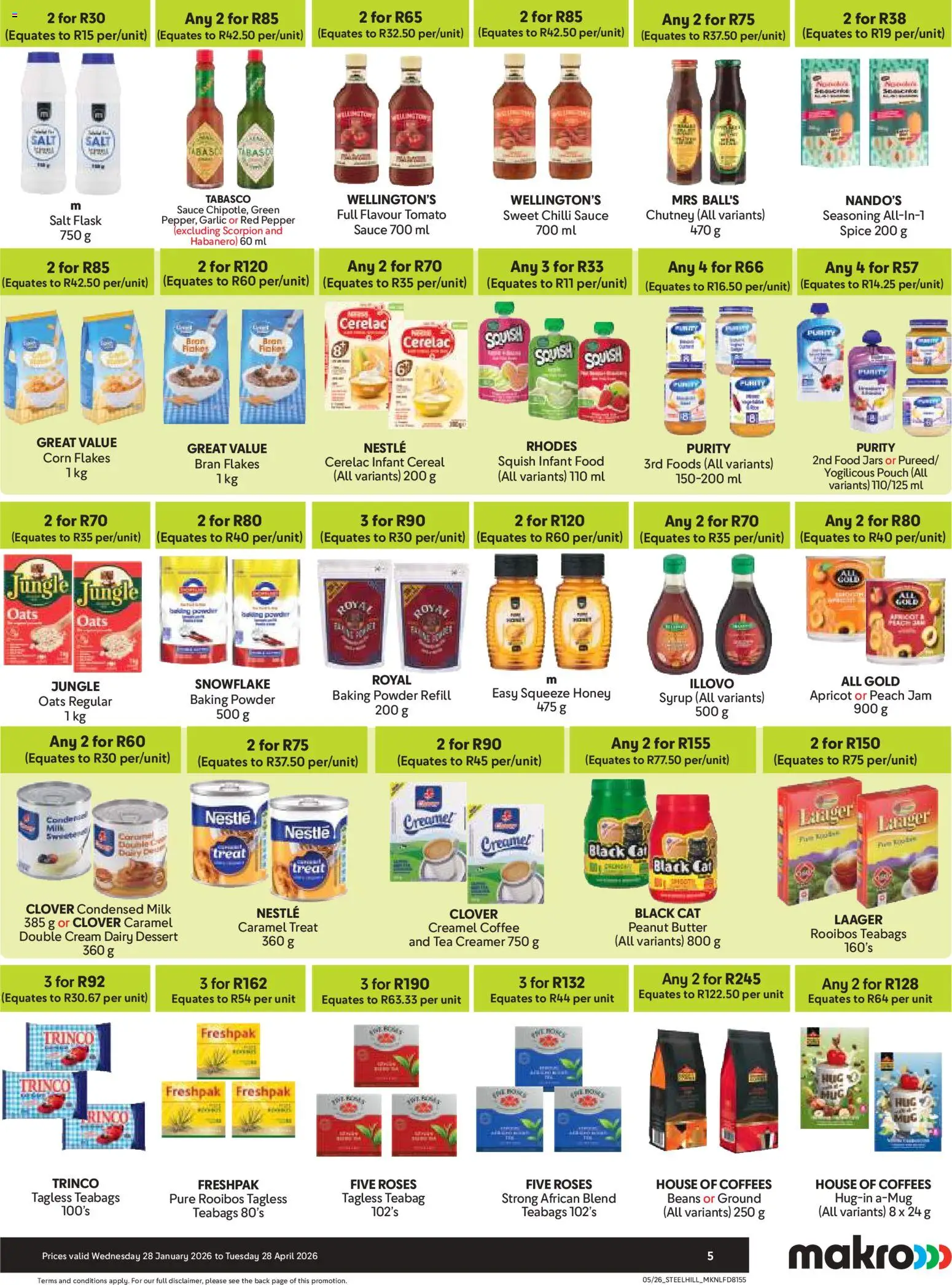 New Makro catalogue – valid from 28.01.2026 | Page: 5 | Products: Coffee, Cream, Peanut butter, Syrup