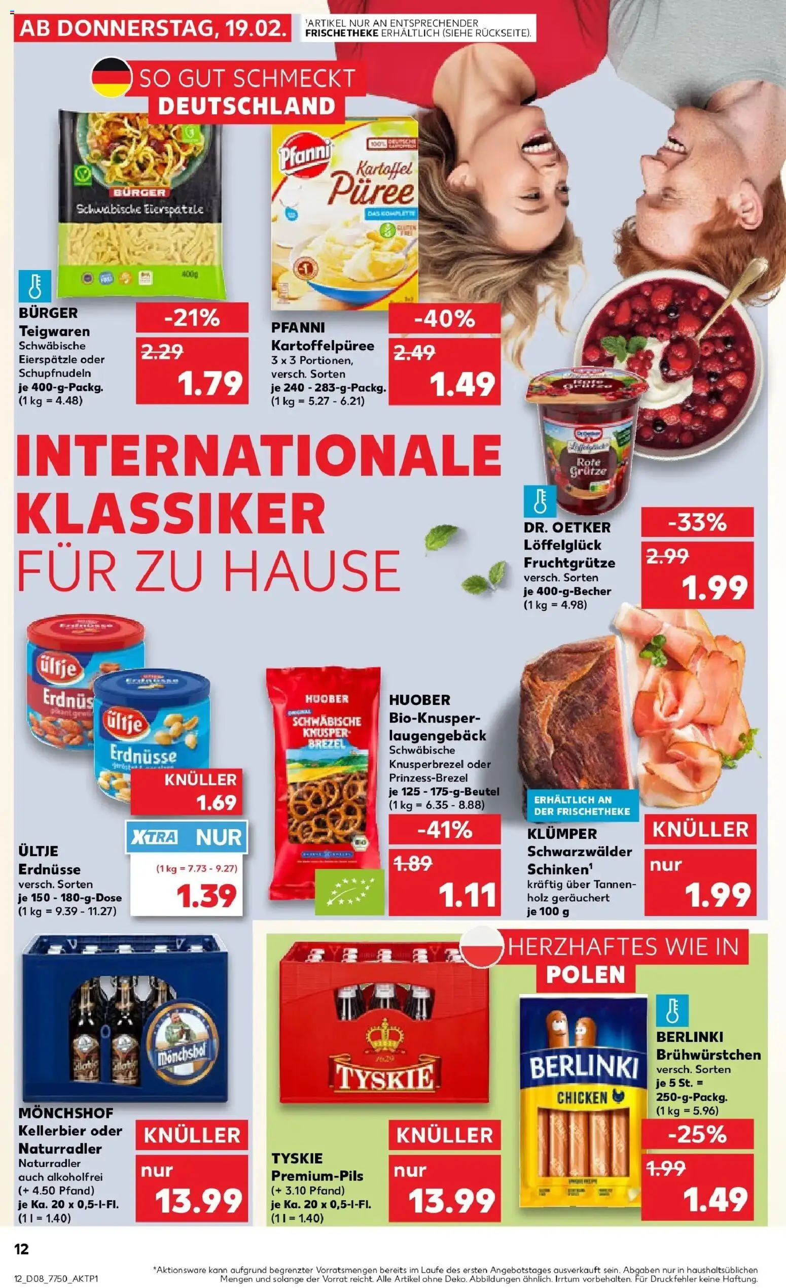 Kaufland prospekt Hermeskeil	 – gültig ab 19.02.2026 | Seite: 20 | Produkte: Monchshof, Ultje erdnusse, Erdnüsse, Burger