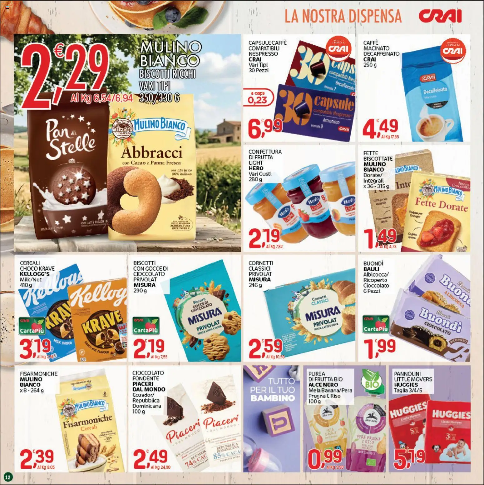 Volantino CRAI del 09/07/2026 | Pagina: 12 | Prodotti: Pannolini, Riso, Cereali, Biscotti