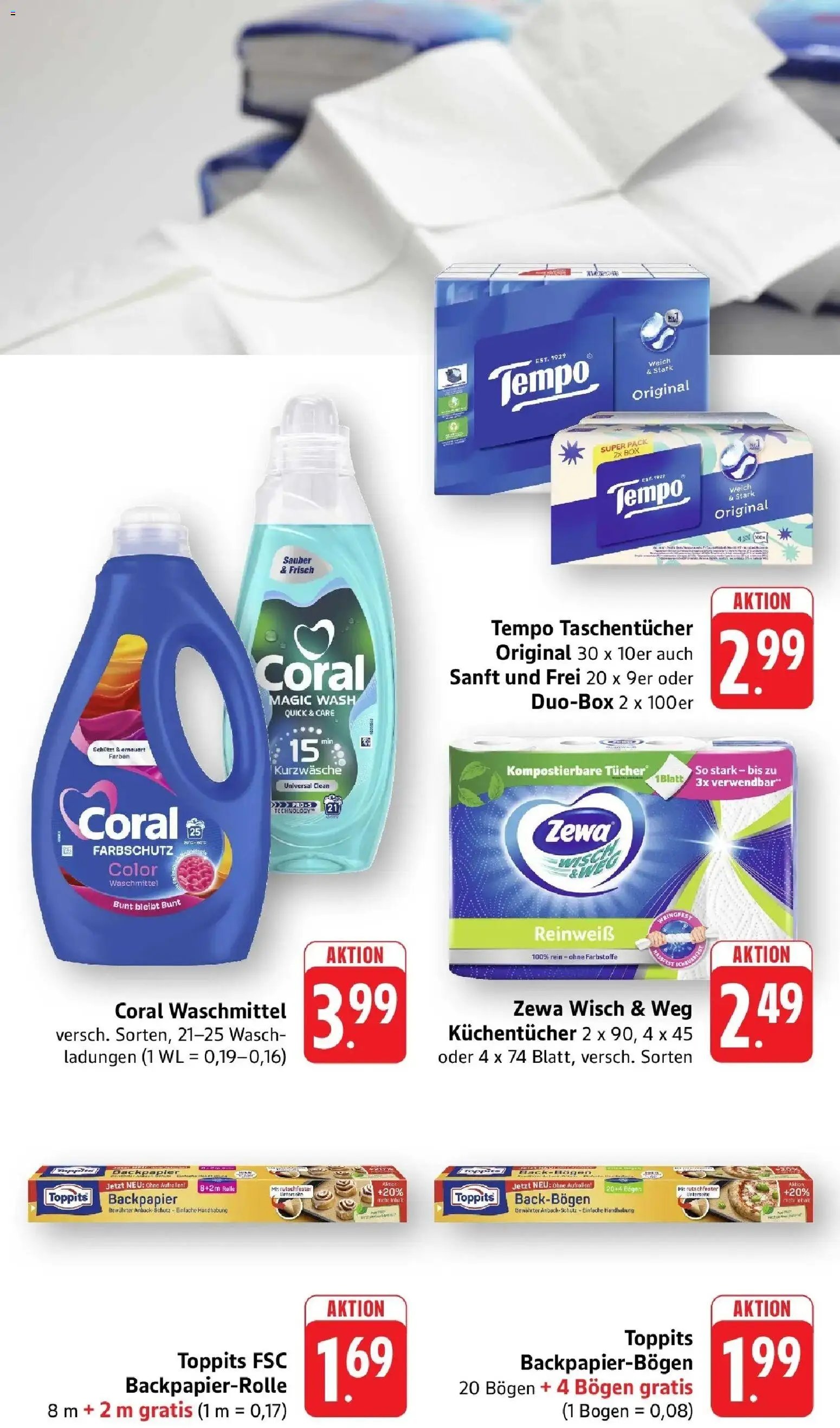 nah & gut Prospekt Gengenbach – gültig ab 12.10.2026 | Seite: 9 | Produkte: Taschentücher, Coral, Coral waschmittel, Zewa