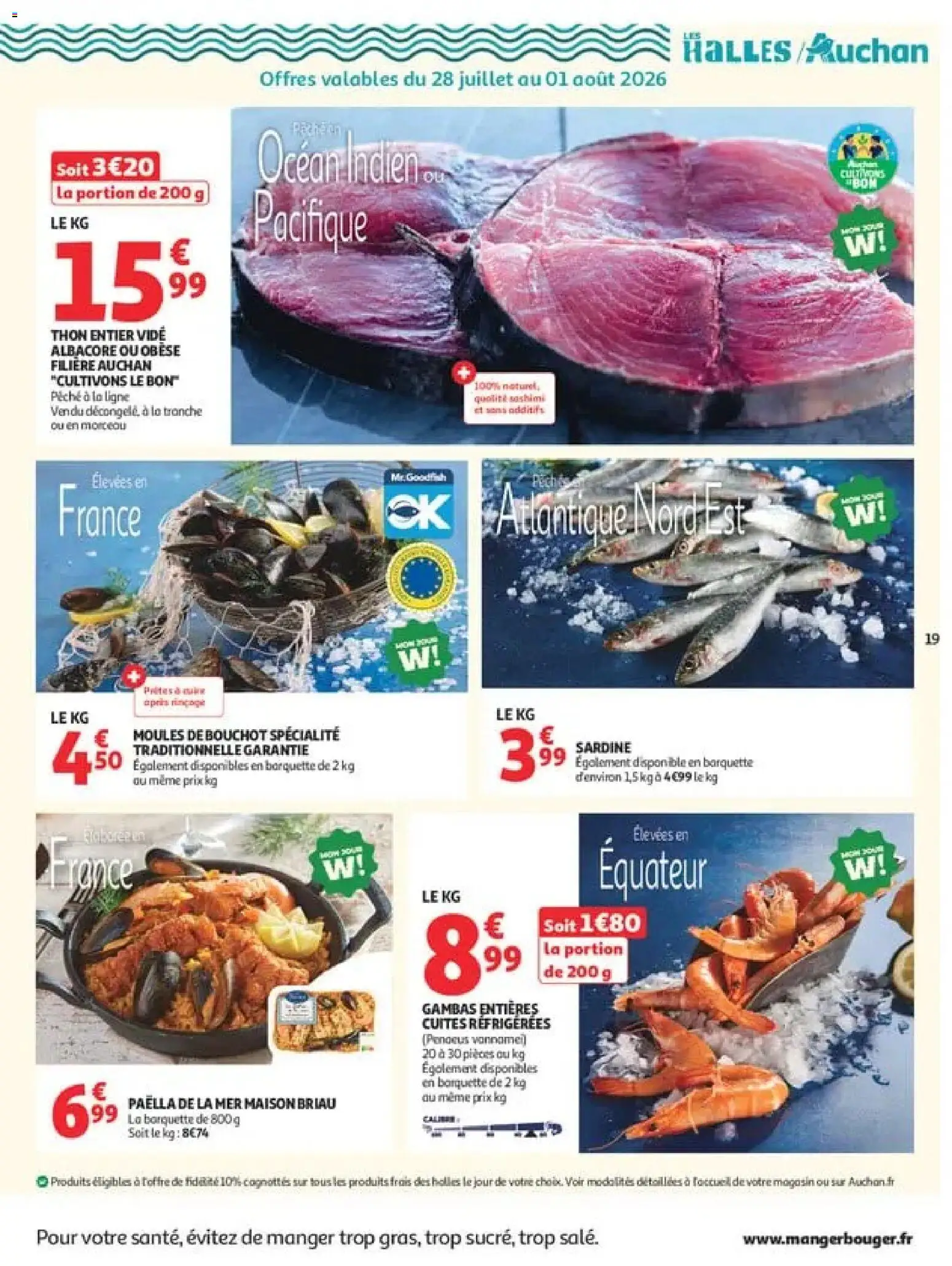 {H1} | Page: 19 | Produits: Moules, Pêche, Sardines, Gambas