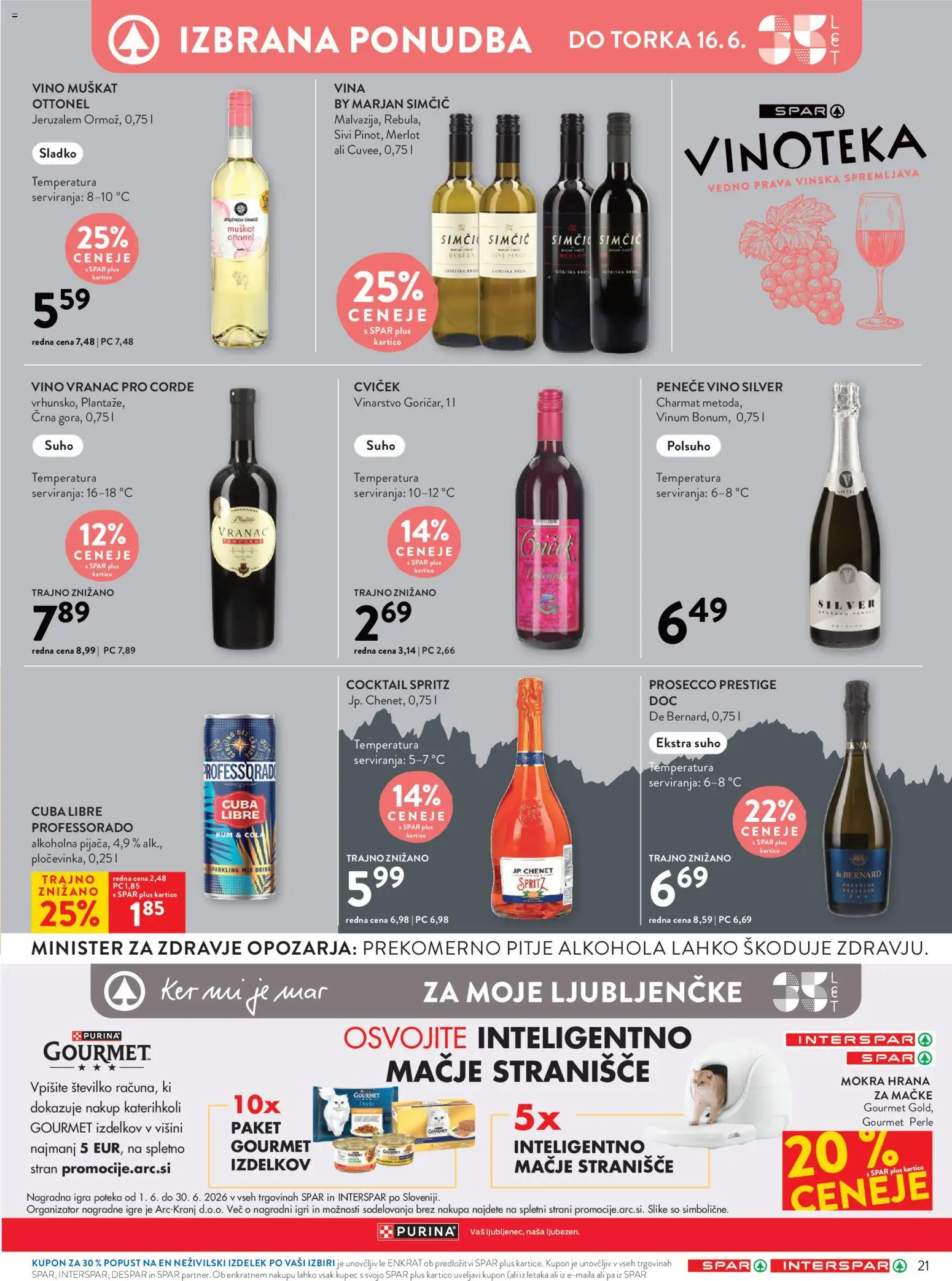 Novi Spar katalog ponudbe – veljaven od 10.06.2026 | Stran: 32 | Izdelki: Igra, Stranisce, Vino