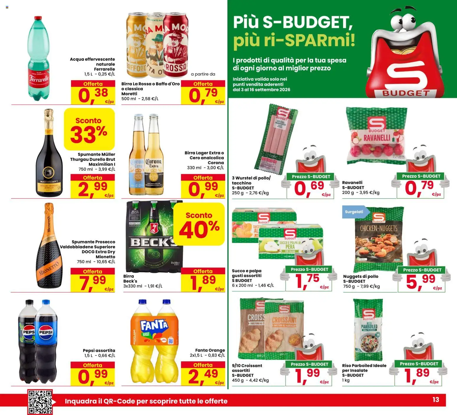 Volantino Eurospar del 03/09/2026 | Pagina: 13 | Prodotti: Pollo, Tacchino, Spumante, Mionetto