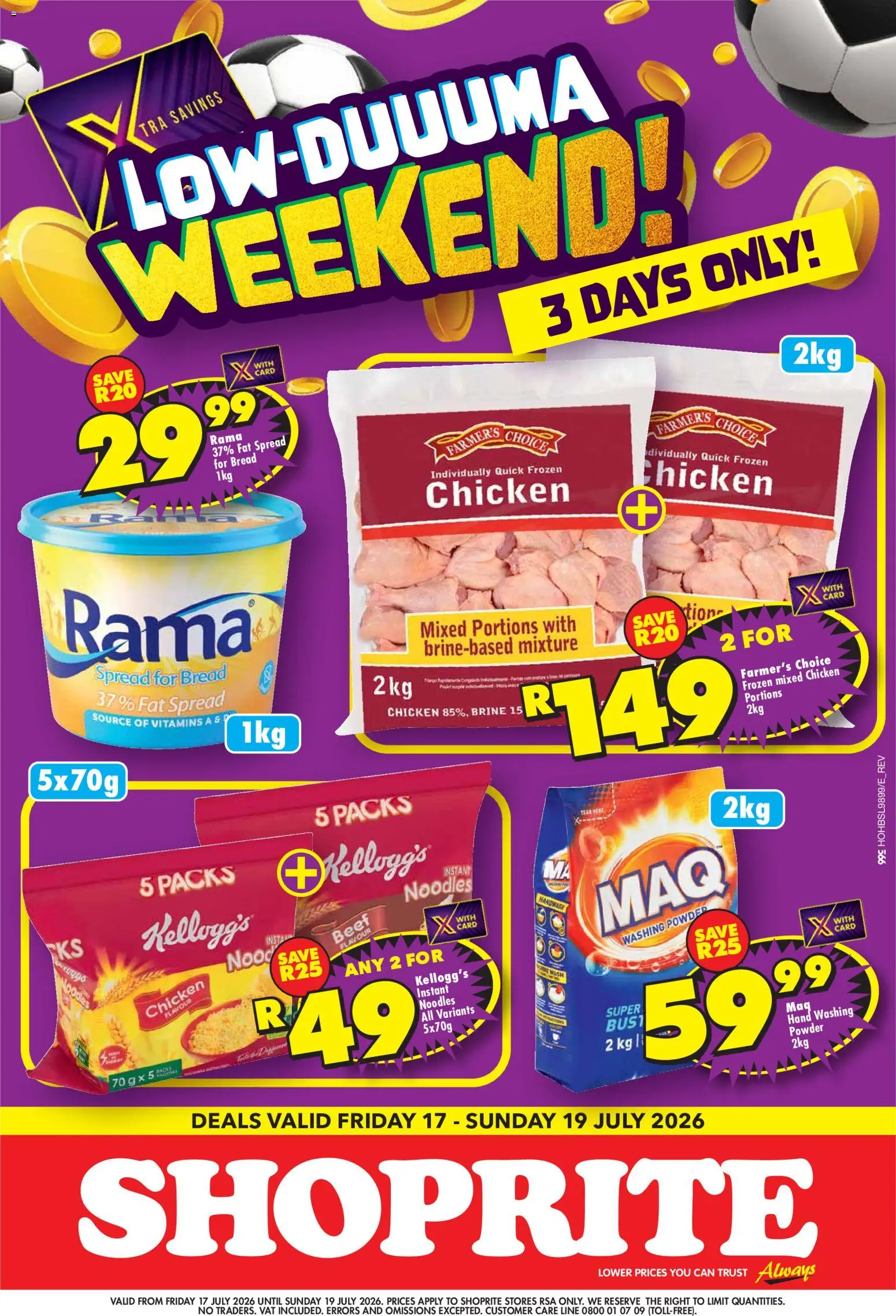 New Shoprite catalogue – valid from 17/07/2026 | Page: 1 | Products: Vitamins, Bread, Noodles, Washing powder