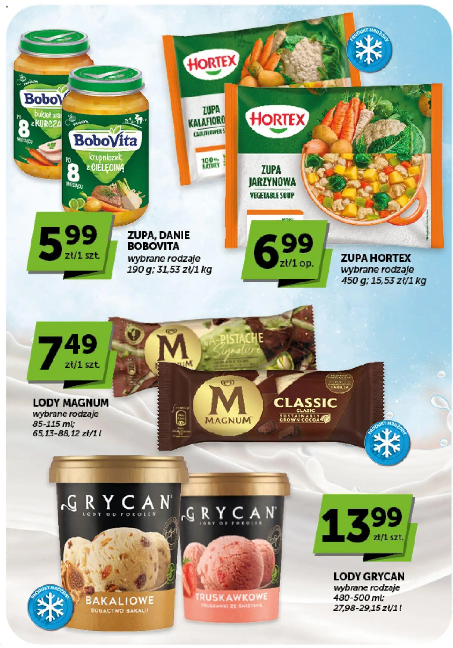 Euro Sklep gazetka - Minimarket od 13.08.2026 | Strona: 14 | Produkty: Grycan, Zupa, Lody Magnum, Lody