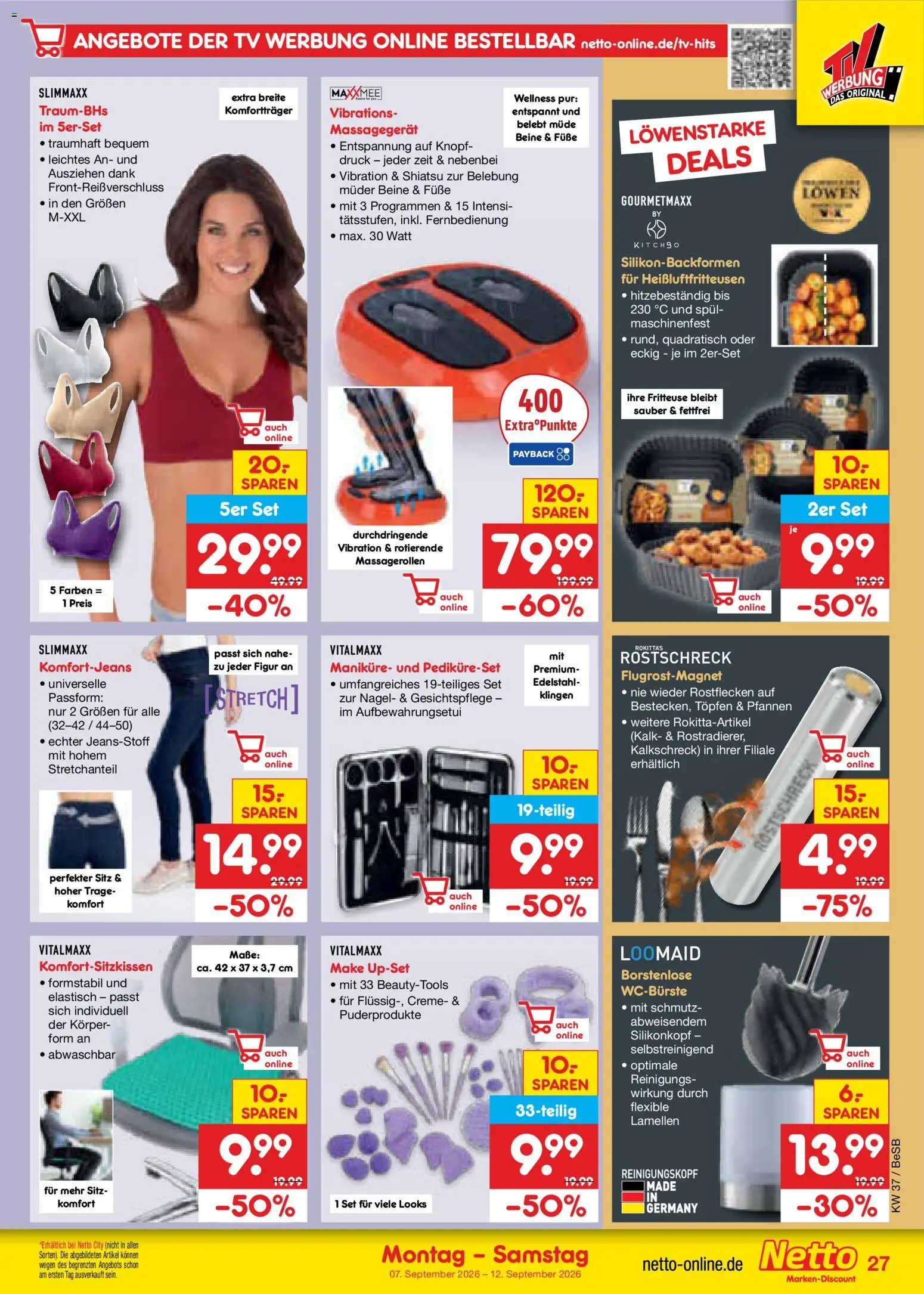 Netto Marken-Discount Prospekt – gültig ab 07.09.2026 | Seite: 39 | Produkte: Creme, Massagegerät, Kalk, TV