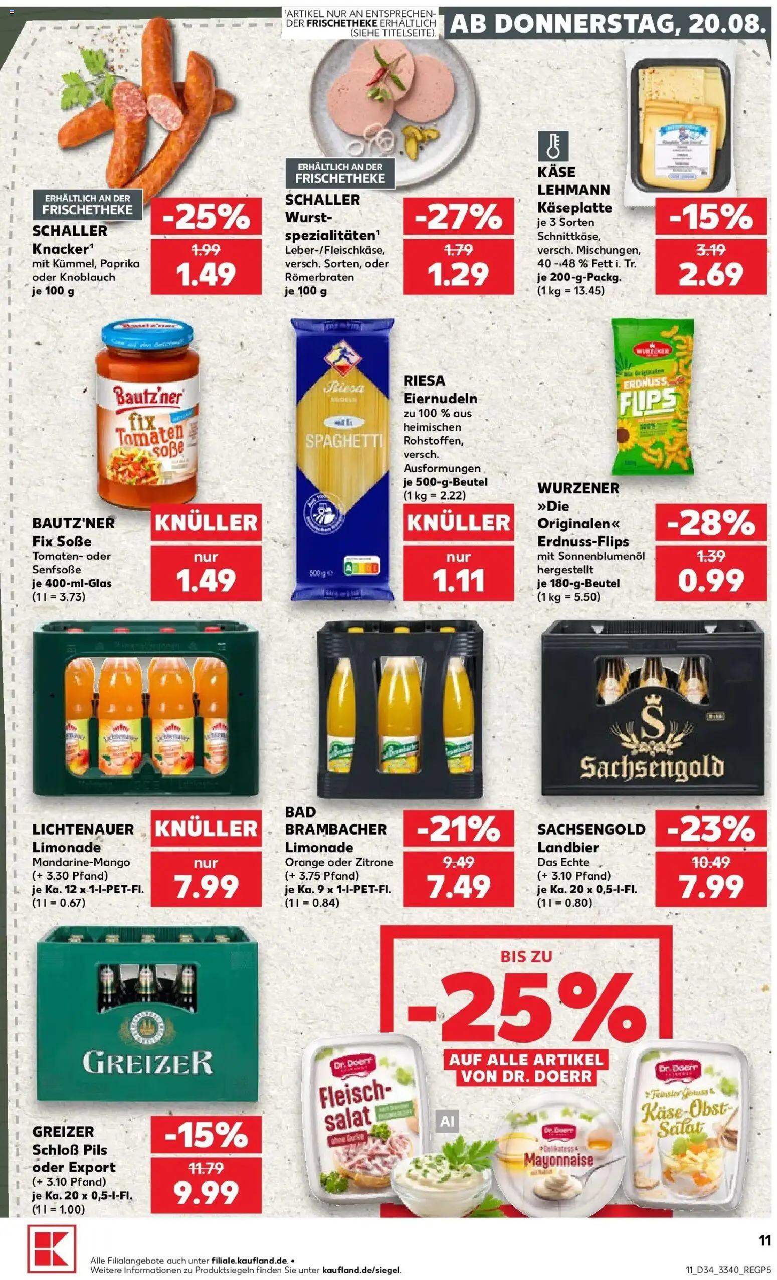 Prospekt Kaufland ab 20.08.2026 » Angebote Online zum Blättern | Seite: 11 | Produkte: Käse, Mayonnaise, Wurst, Knoblauch