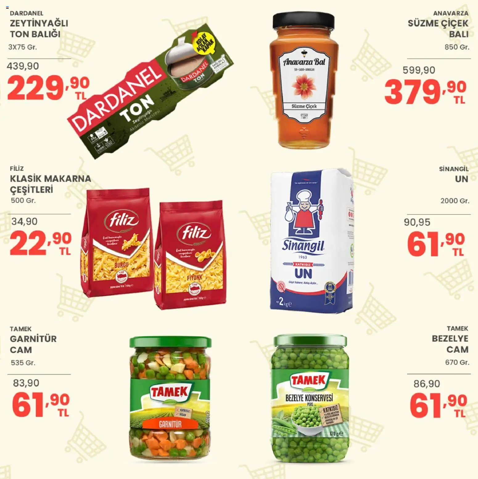 Sarıyer Katalog - 22.05.2026 tarihinden itibaren geçerlidir | Sayfa: 16 | Ürünler: Makarna, Bezelye, Ton balığı