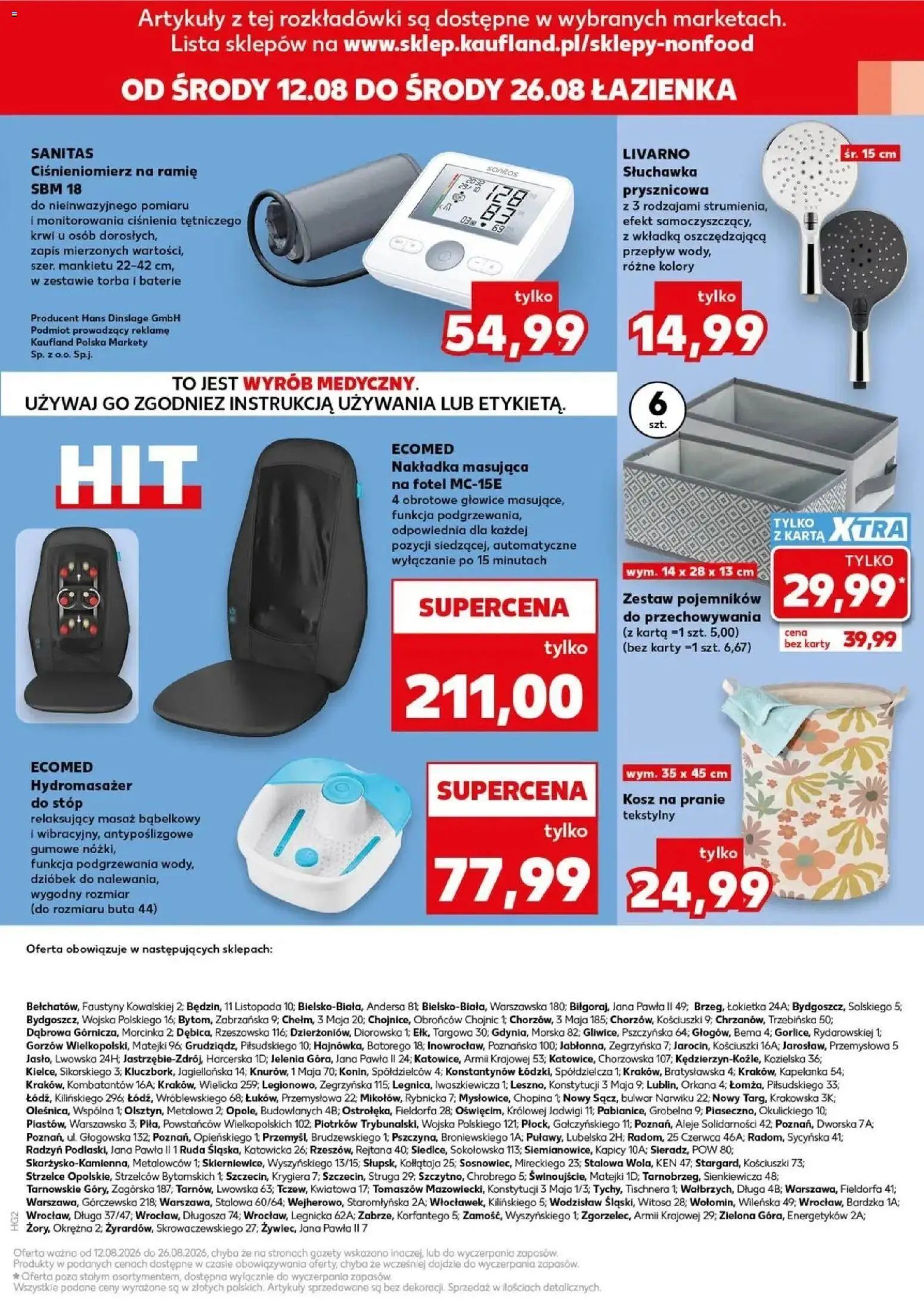 Kaufland - Kaufland Non food ważne do 26.08 od 12.08.2026 - od jutra PDF | Strona: 15 | Produkty: Karta, Monitor, Ciśnieniomierz, Kosz na pranie