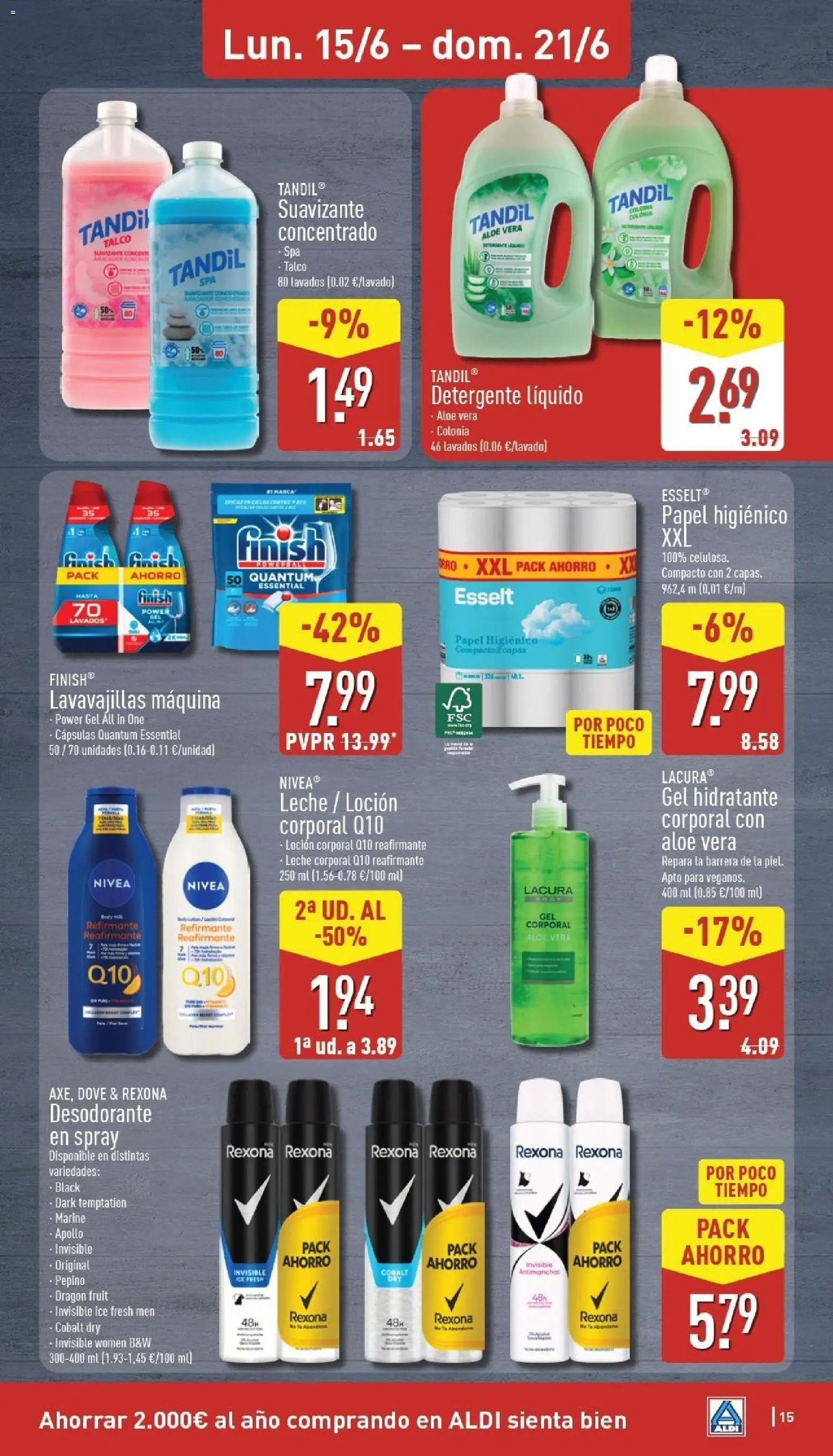 Aldi folleto Canarias │ válido desde el 15.06.2026 | Página: 15 | Productos: Colonia, Leche, Suavizante, Body
