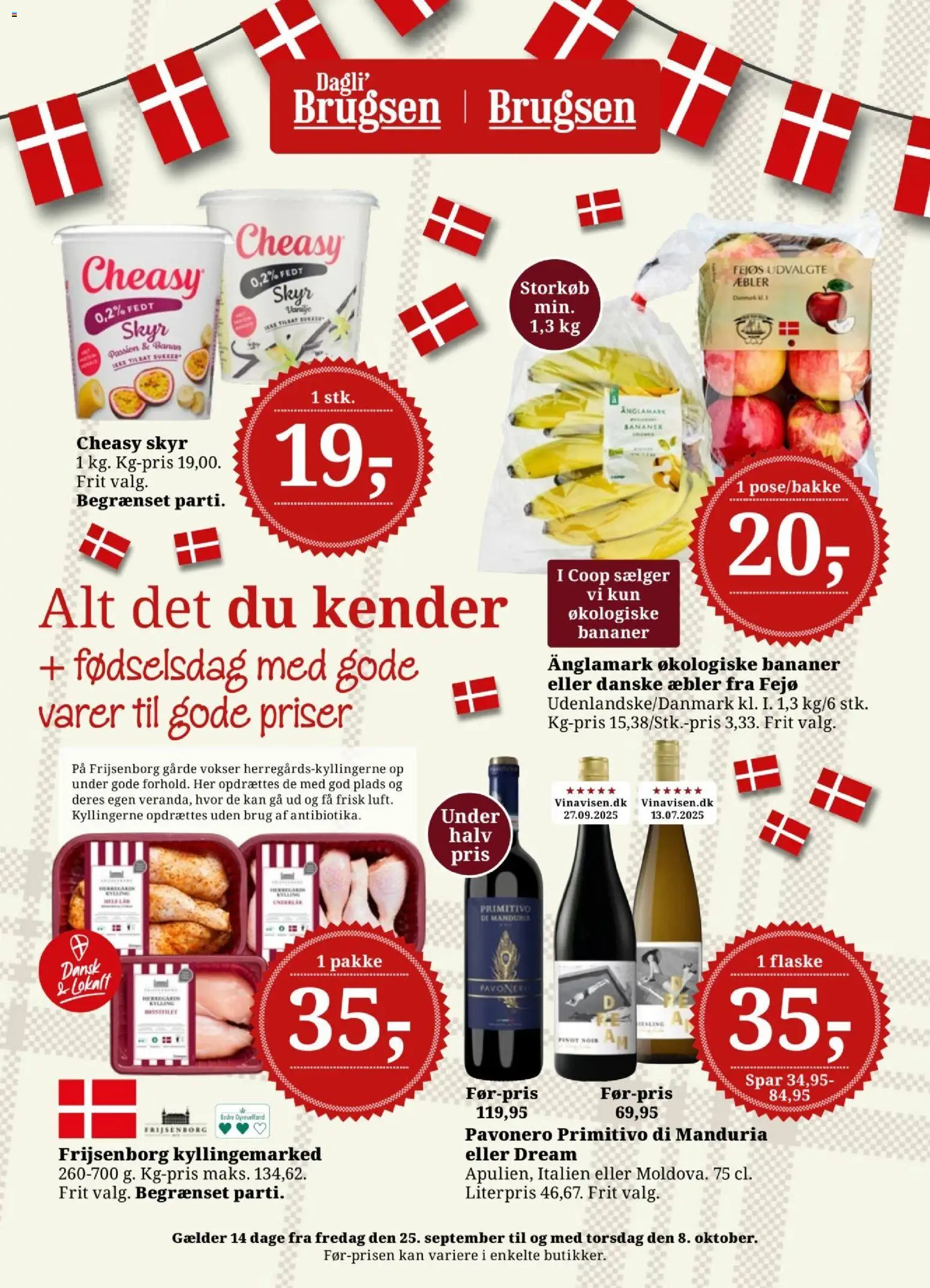 Dagli'Brugsen tilbudsavis – gyldig fra 25/09/2026 | Side: 1 | Produkter: Æbler, Skyr, Bananer, Sukker