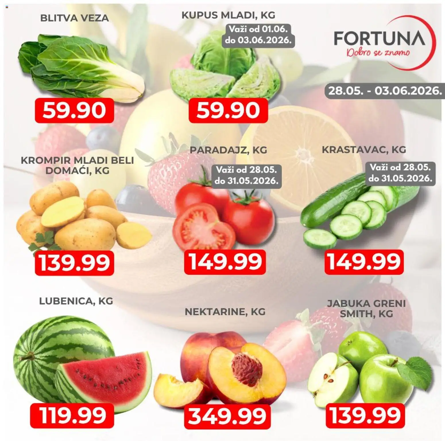 Fortuna Market katalog - važi od 28.05.2026 | Strana: 2 | Proizvode: Krompir, Kupus