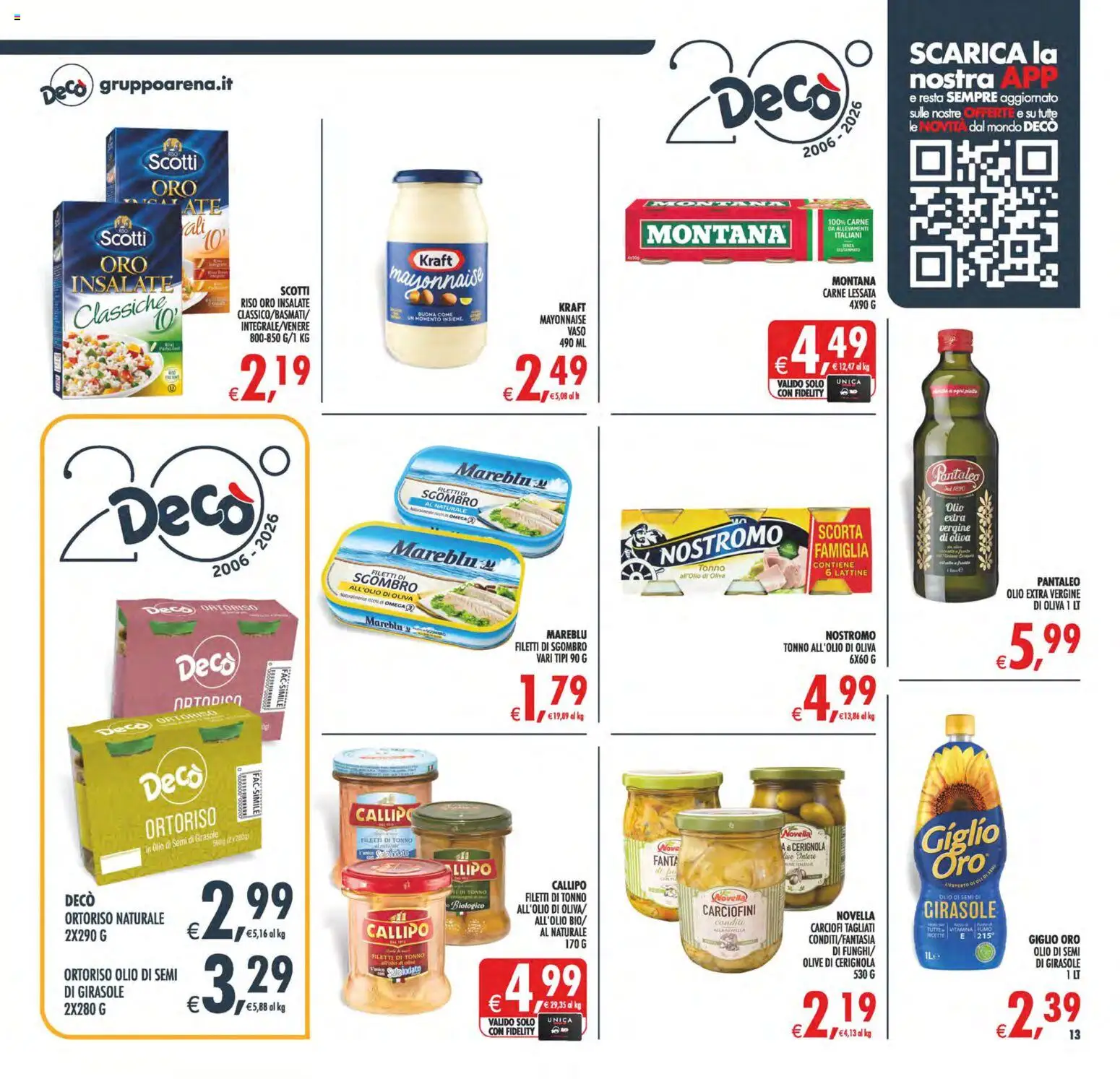 Volantino Decò del 29.05.2026 | Pagina: 13 | Prodotti: Olive, Olio extra vergine, Vaso, Olio di Oliva