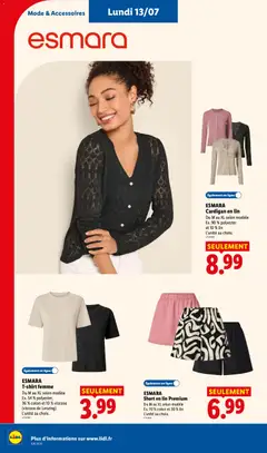 LIDL - Prévisualisation de ESMARA Cardigan en lin, Du M au XL selon modèle. Ex. 90 % polyester et 10 % lin. L'unité au choix. valide à partir de 09/07/2026 | Page: 56