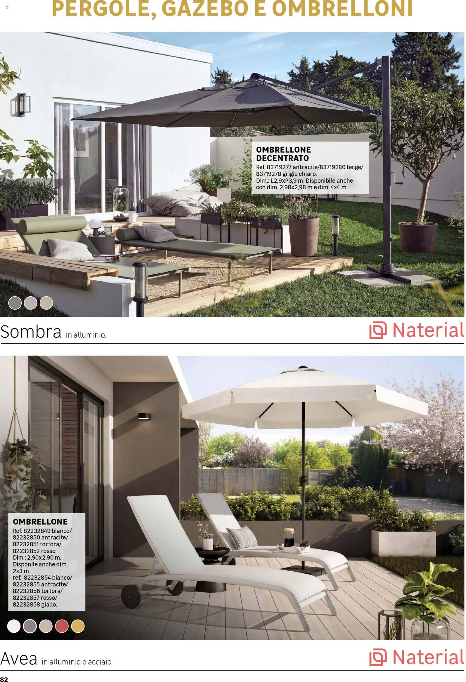 Volantino Leroy Merlin del 01/04/2026 | Pagina: 82 | Prodotti: Ombrellone, Gazebo, Alluminio