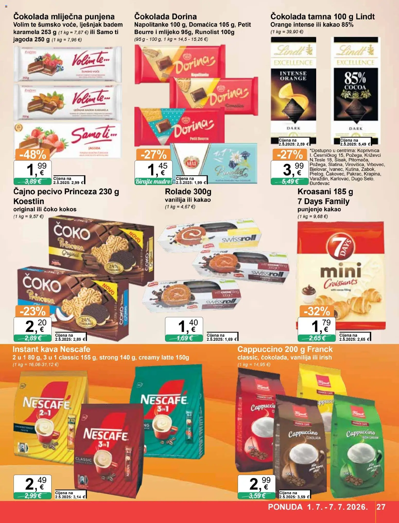 KTC katalog | vrijedi od 01.07.2026 | Stranica: 27 | Proizvodi: Dorina, Mlijeko, Kava, Karamela