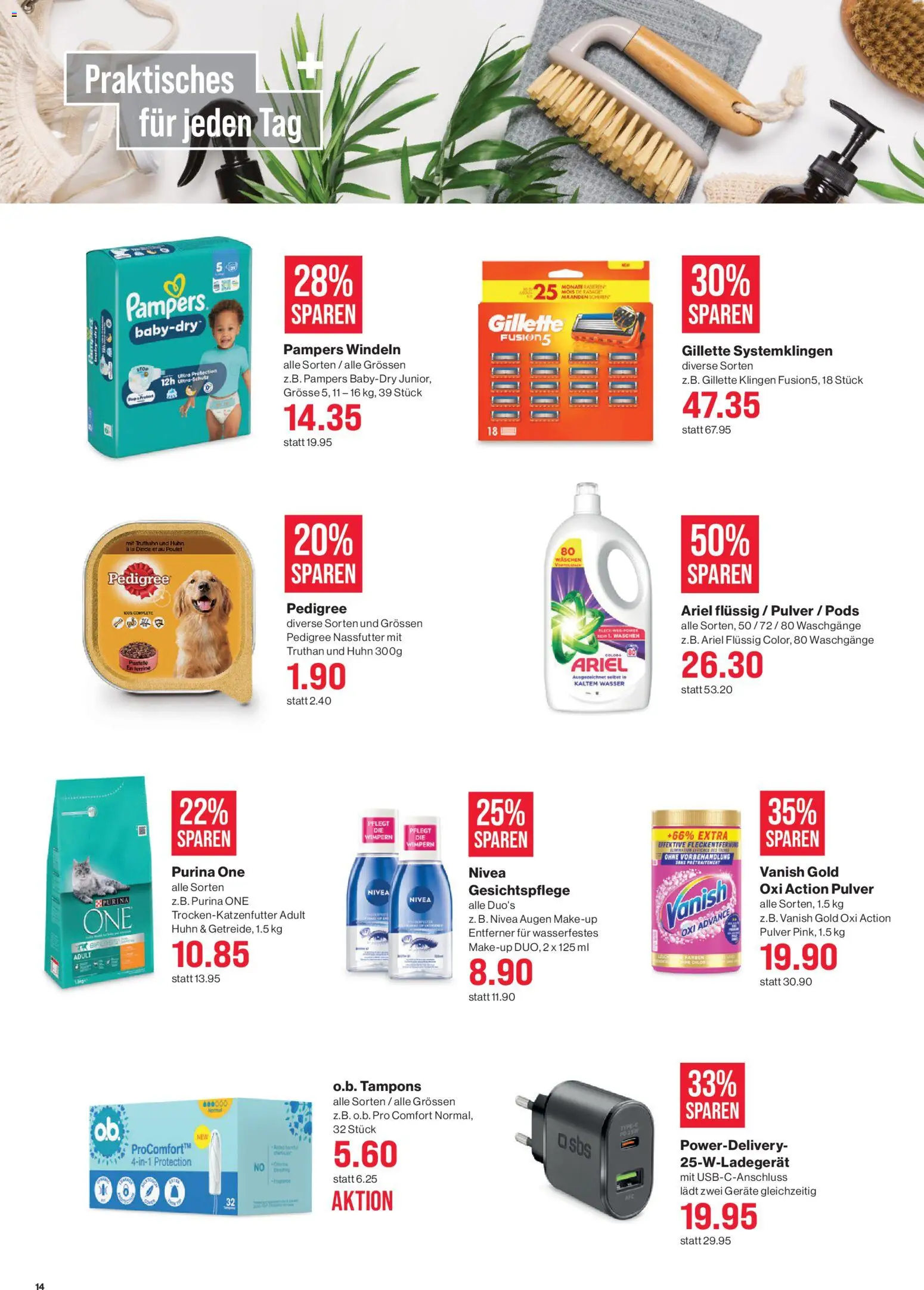 SPAR aktionen – gültig ab 23.07.2026 | Seite: 14 | Produkte: Pulver, Wasser, Pampers
