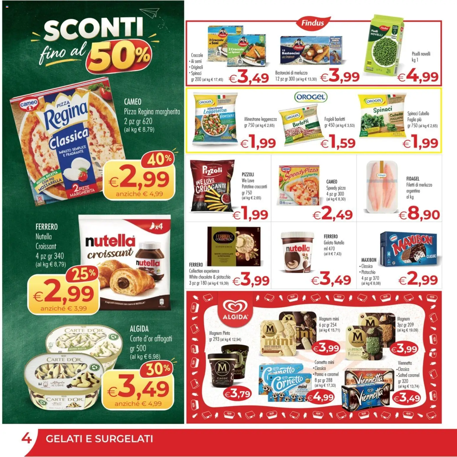 Volantino MerSi Supermercati del 23/09/2026 | Pagina: 4 | Prodotti: Minestrone, Pistacchio, Cornetto, Piselli