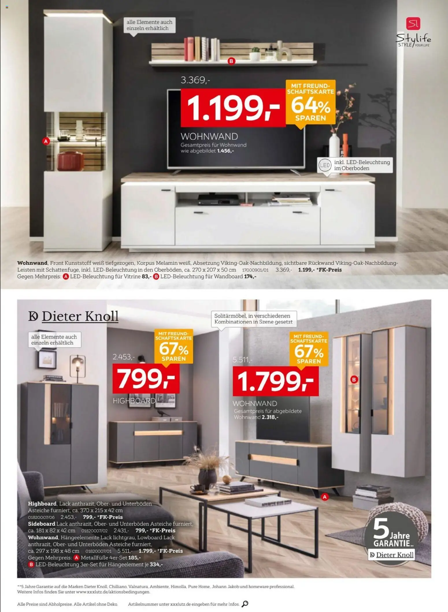 XXXLutz Jubiläum – gültig ab 11.07.2026 | Seite: 8 | Produkte: Sideboard, Wohnwand, Lowboard, Vitrine