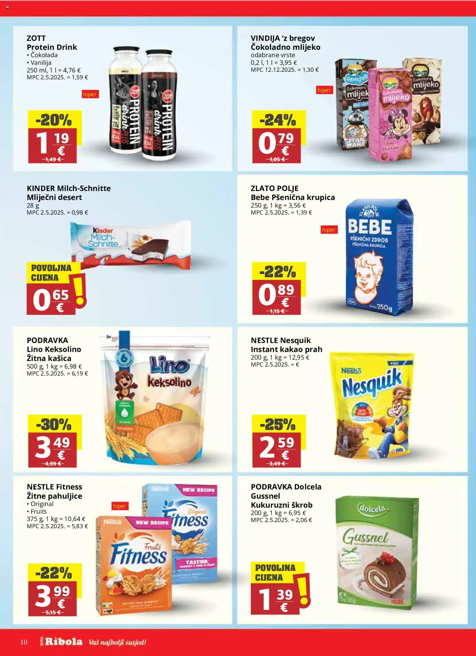 Ribola katalog | vrijedi od 06.05.2026 | Stranica: 10 | Proizvodi: Vindija, Keksolino, Čokolada, Kakao