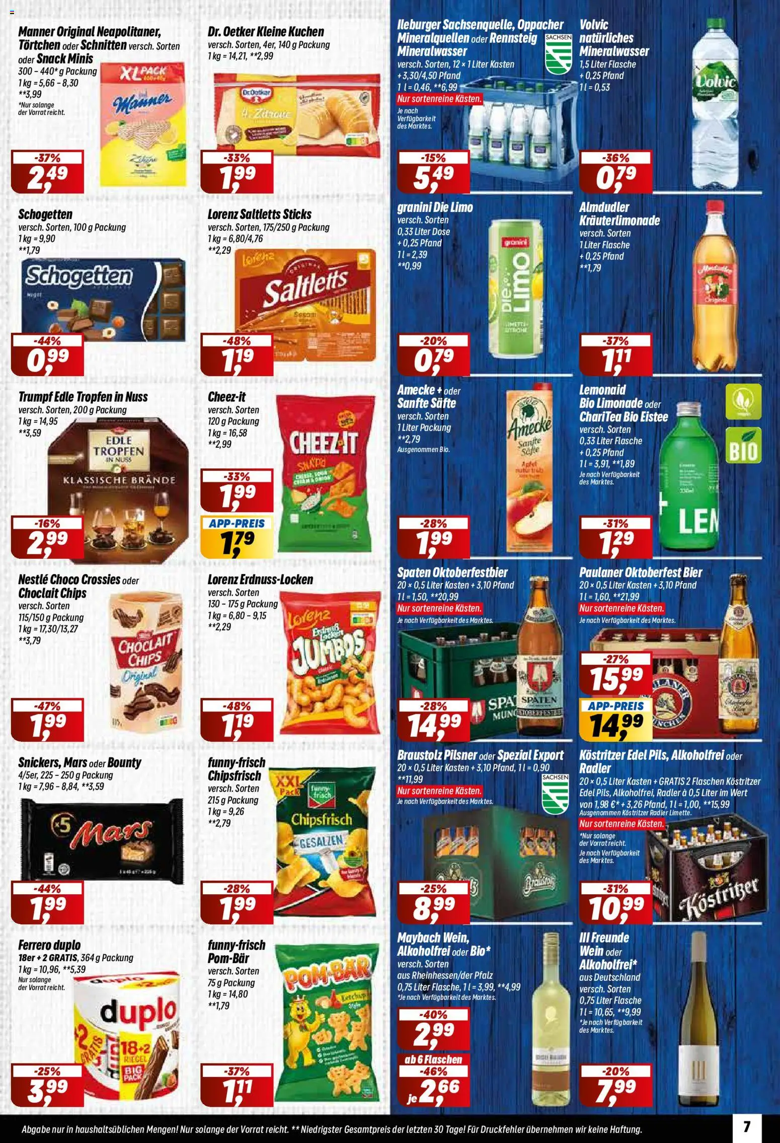 Simmel Prospekt – gültig ab 14.09.2026 | Seite: 7 | Produkte: Ferrero duplo, Bier, Radler, Wein