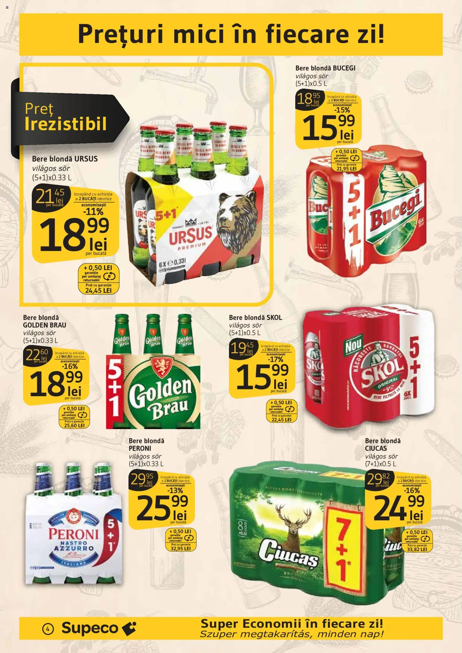 Noul catalog Supeco – valabil de la 11.06.2026 | Pagină: 4 | Produse: Atıştırmalık, Mici, Bere