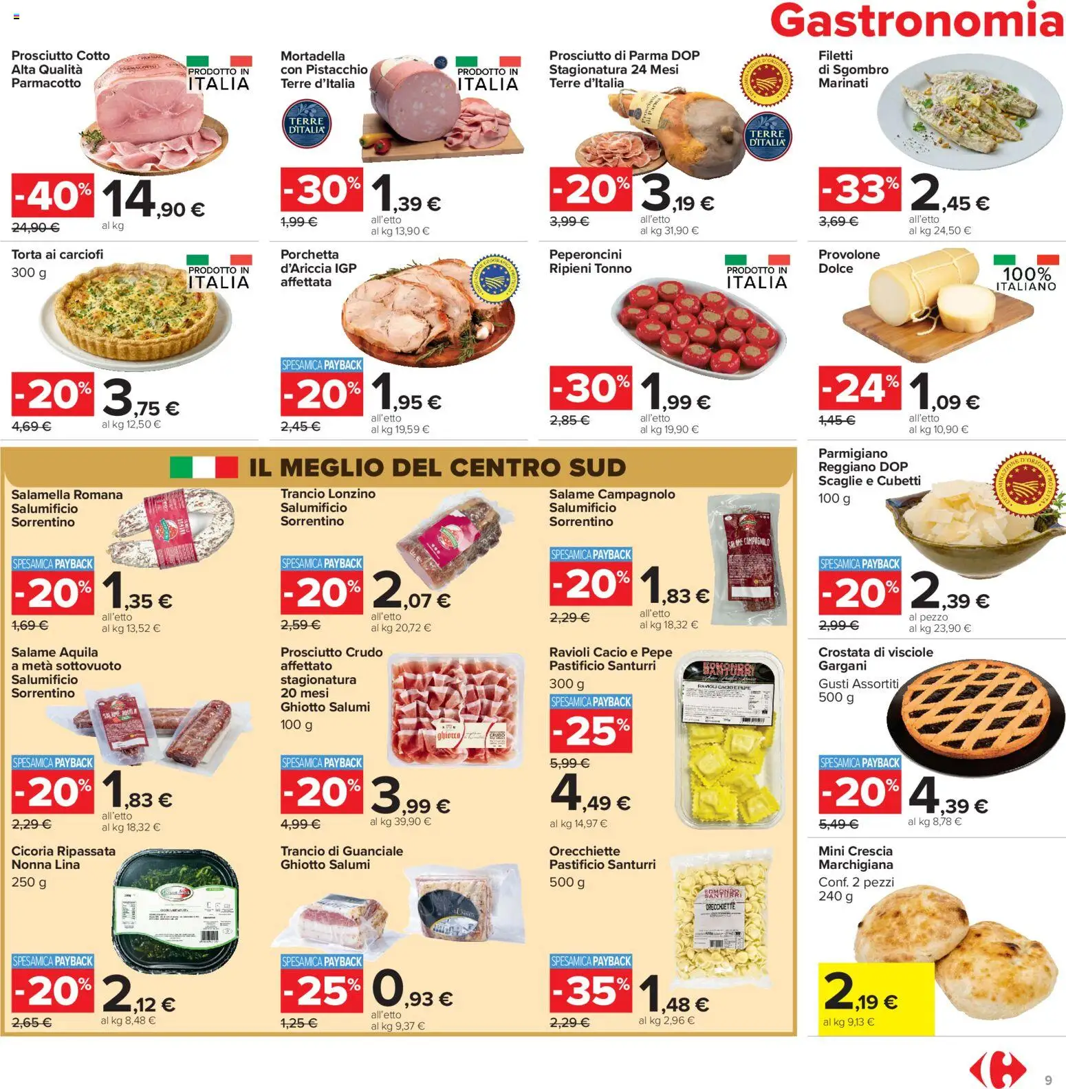 Volantino Carrefour del 13/07/2026 | Pagina: 9 | Prodotti: Salamella, Pepe, Torta, Sgombro