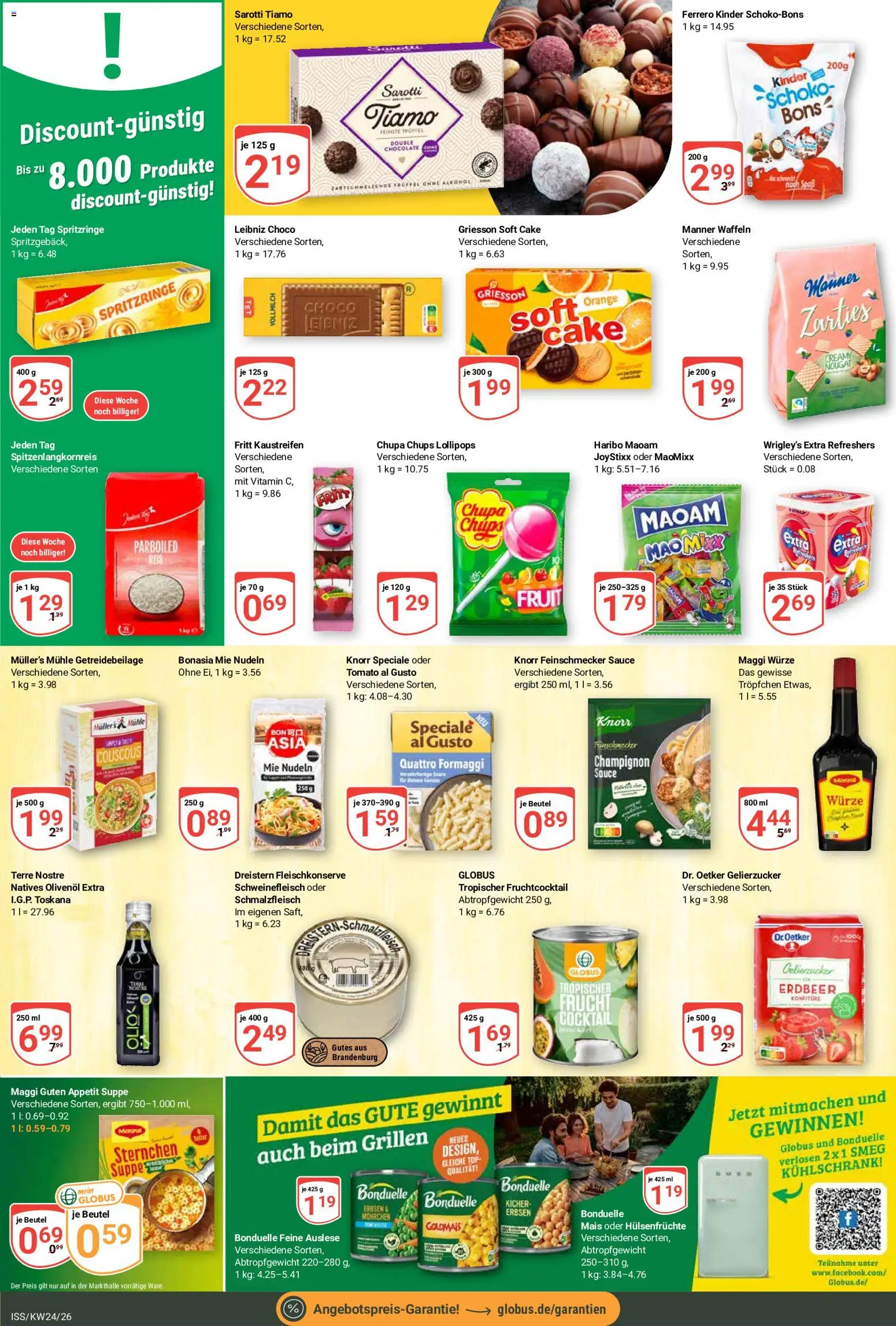 Globus Prospekt – gültig ab 08.06.2026 | Seite: 17 | Produkte: Haribo, Kühlschrank, Waffeln, Schweinefleisch