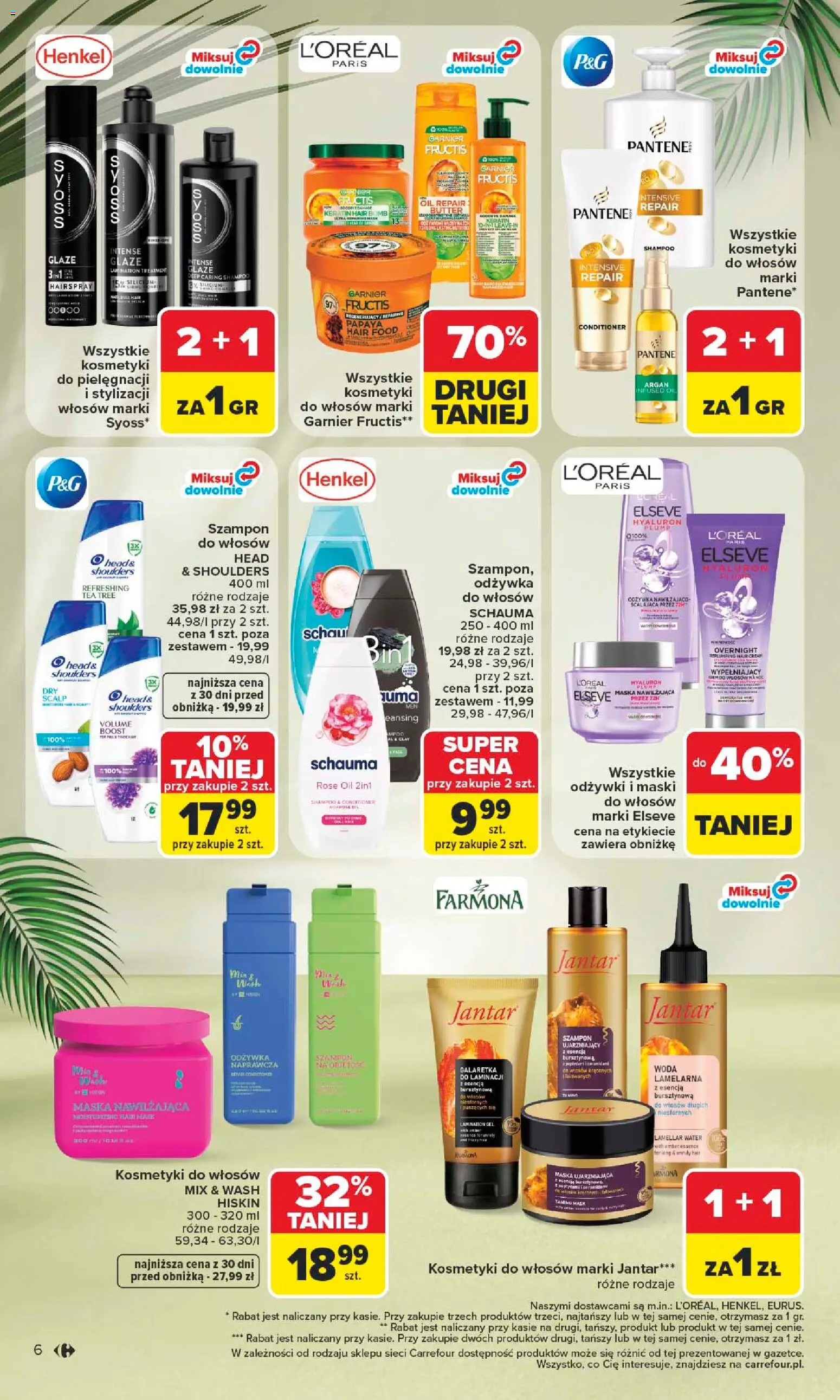 Carrefour gazetka - Latem jest pięknie od 06.07.2026 | Strona: 6 | Produkty: Kosmetyki, Szampon, Odżywka, Maska