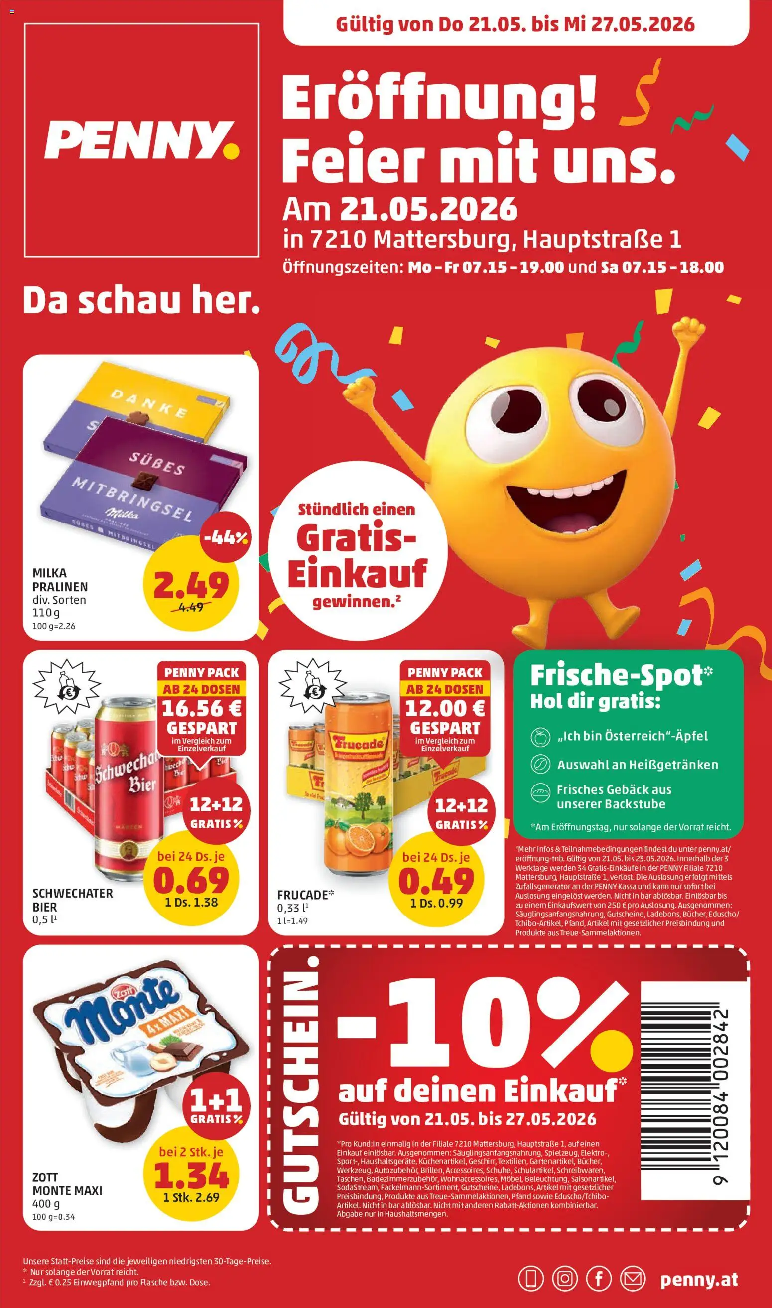 Penny Markt Eröffnung in 7210 Mattersburg gültig ab 21.05.2026 | Seite: 1