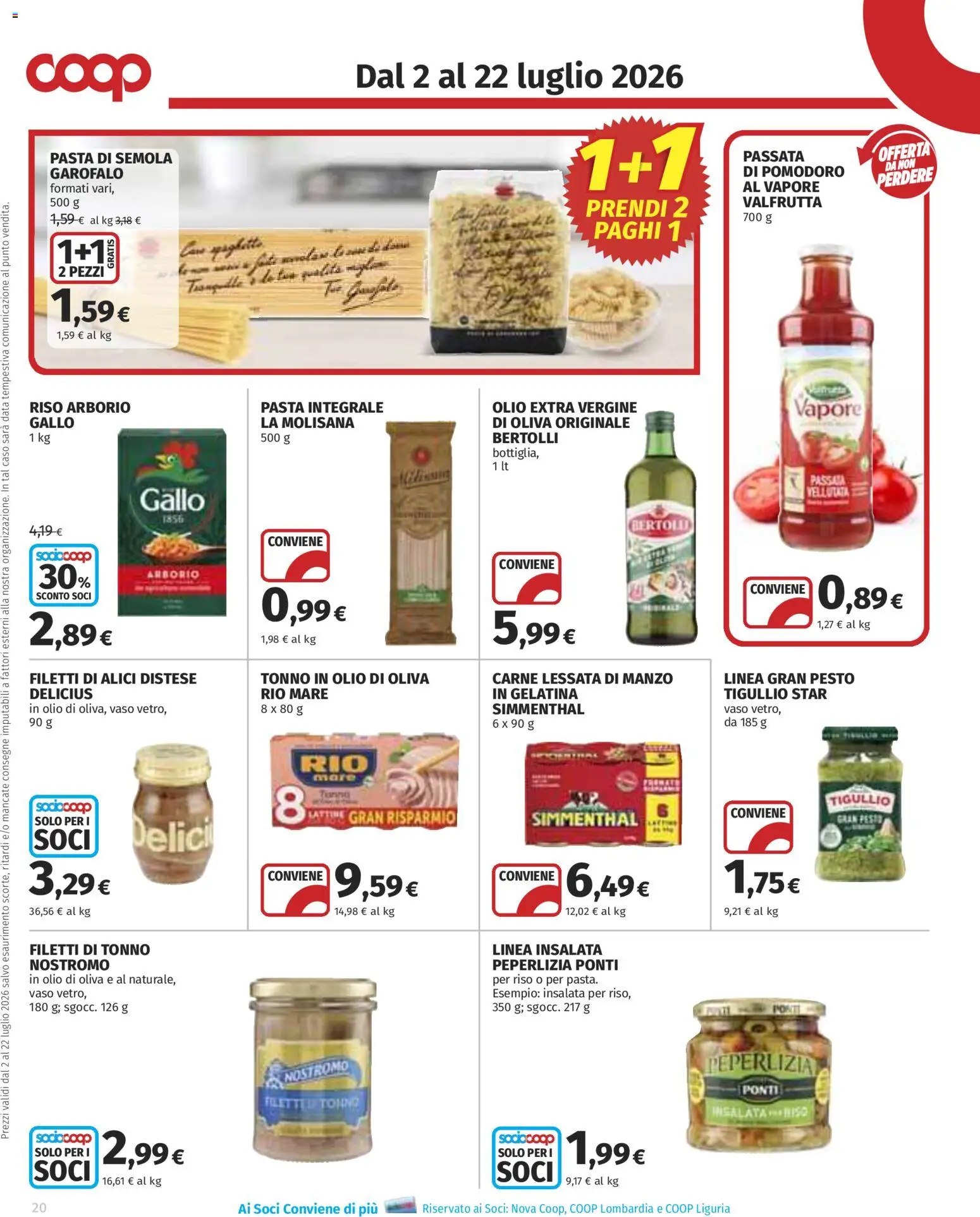 Volantino COOP del 02/07/2026 | Pagina: 20 | Prodotti: Manzo, Pesto, Alici, Vaso