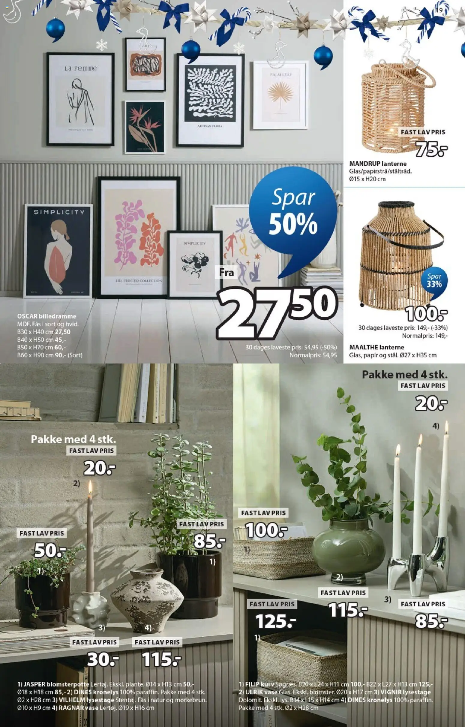 JYSK tilbudsavis – gyldig fra 09/10/2026 | Side: 19 | Produkter: Kurv, Vase, Billedramme