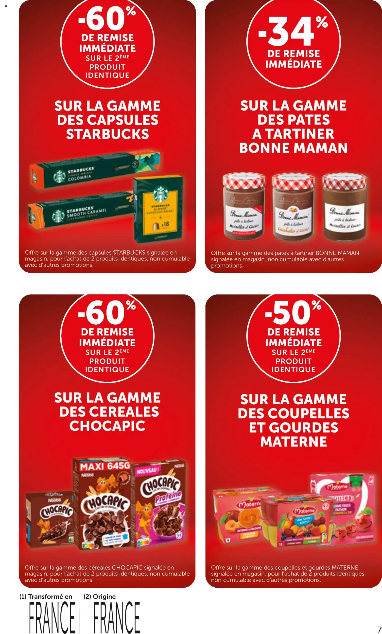 {H1} | Page: 7 | Produits: Chocapic, Capsules, Starbucks, Céréales