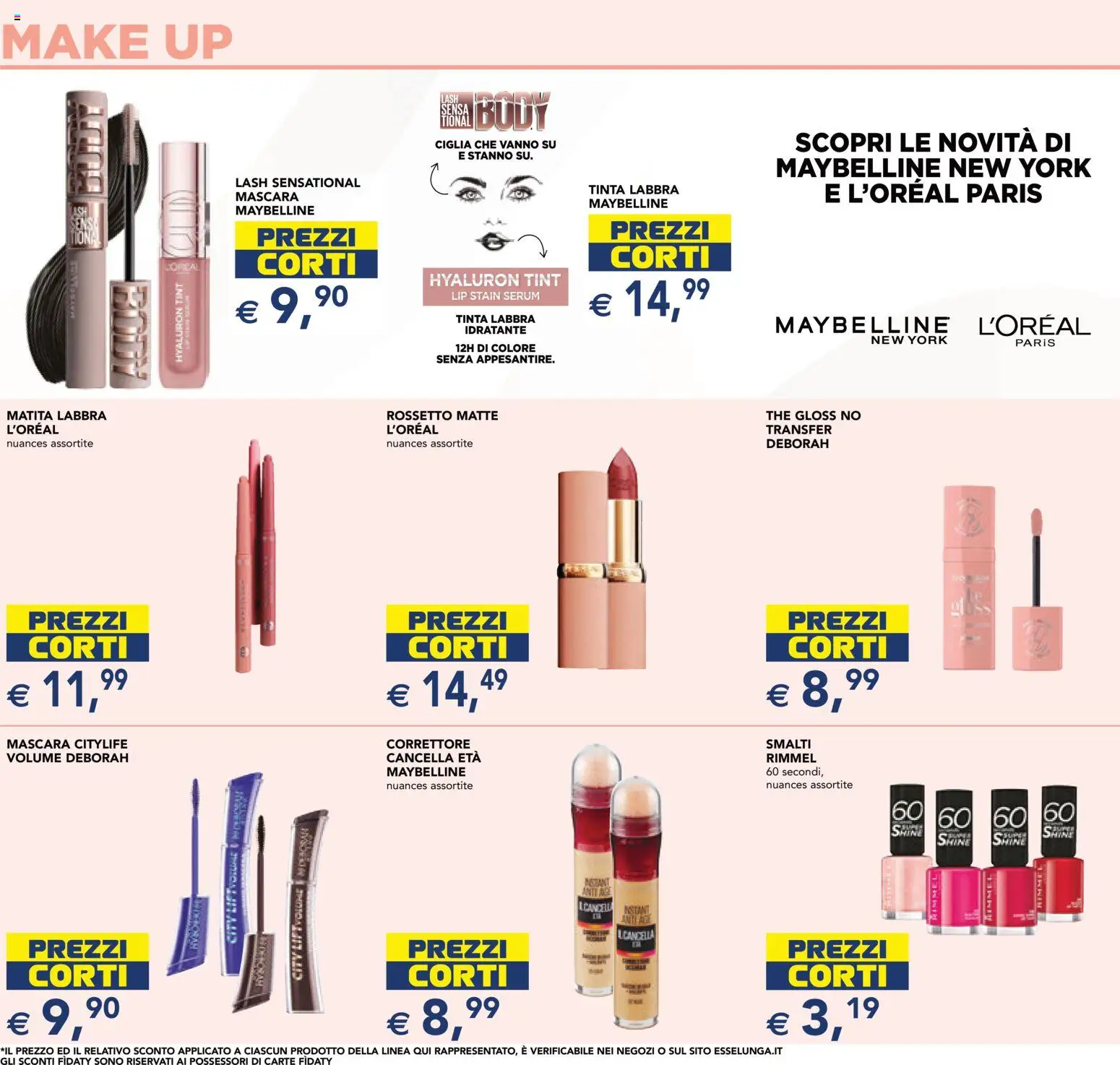 Volantino Esselunga S del 18.05.2026 | Pagina: 4 | Prodotti: Mascara, Rossetto, The, Correttore