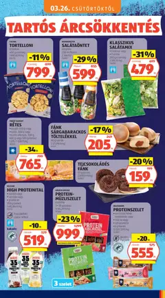 PROTEIN-MÜZLISZELET, többféle, 3 x 35 g/doboz - amely érvényes a következő dátumtól: 03.05.2026 | Oldal: 81