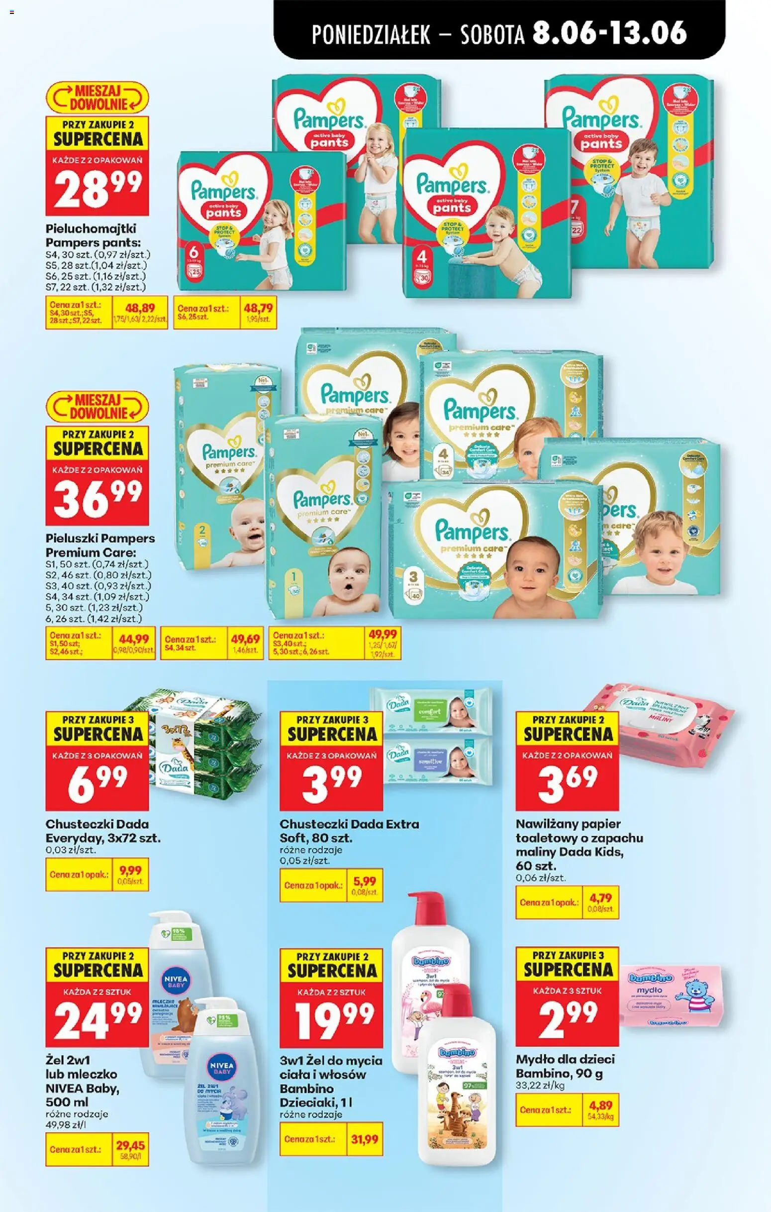Biedronka gazetka od poniedziałku od 08.06.2026 | Strona: 79 | Produkty: Papier toaletowy, Pieluchomajtki, Body, Lotion