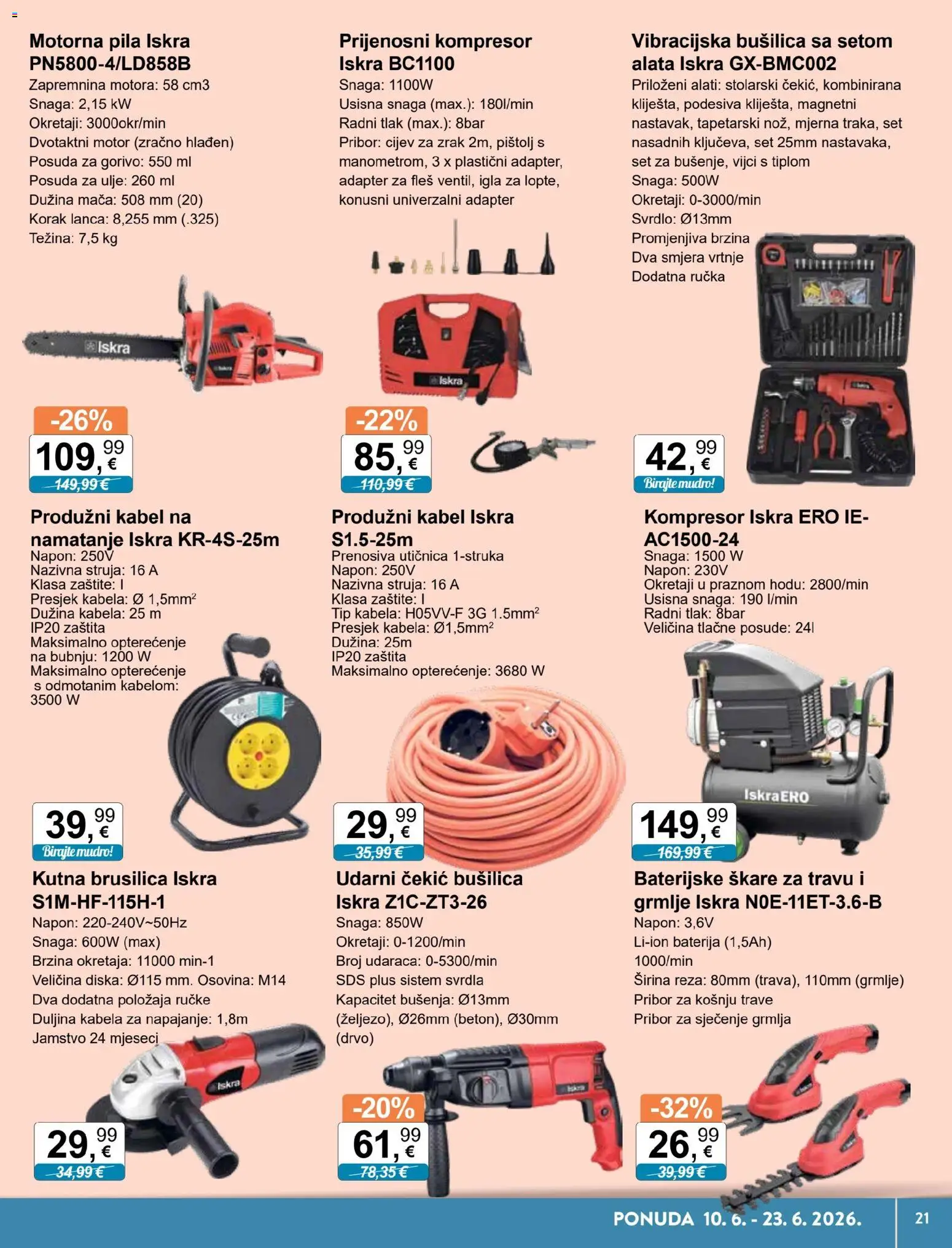KTC katalog | vrijedi od 10.06.2026 | Stranica: 21 | Proizvodi: Brusilica, Kompresor, Kabel, Adapter