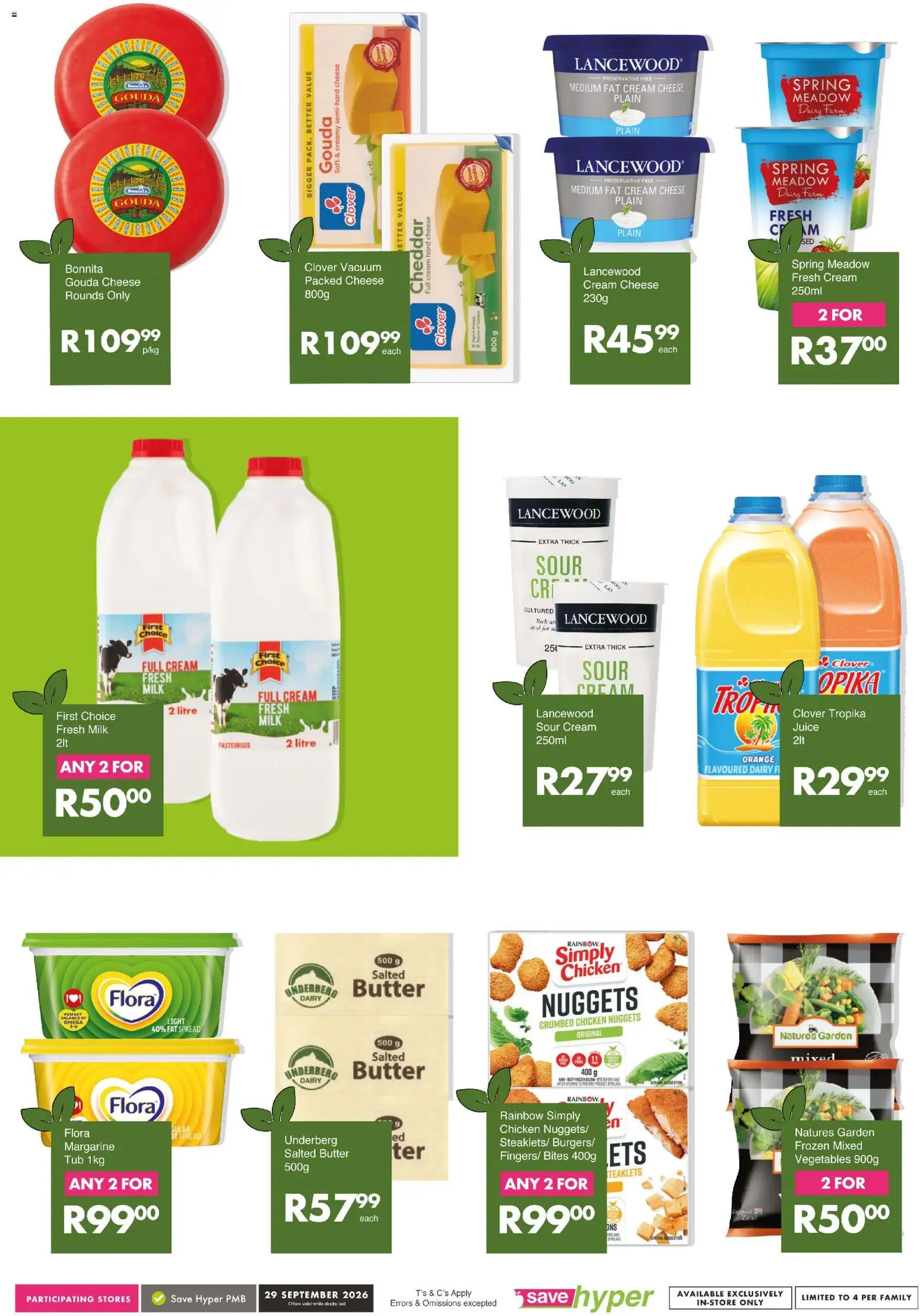 New Save catalogue – valid from 29/09/2026 | Page: 12 | Products: Hard cheese, Meadow, Sour cream, Preservative