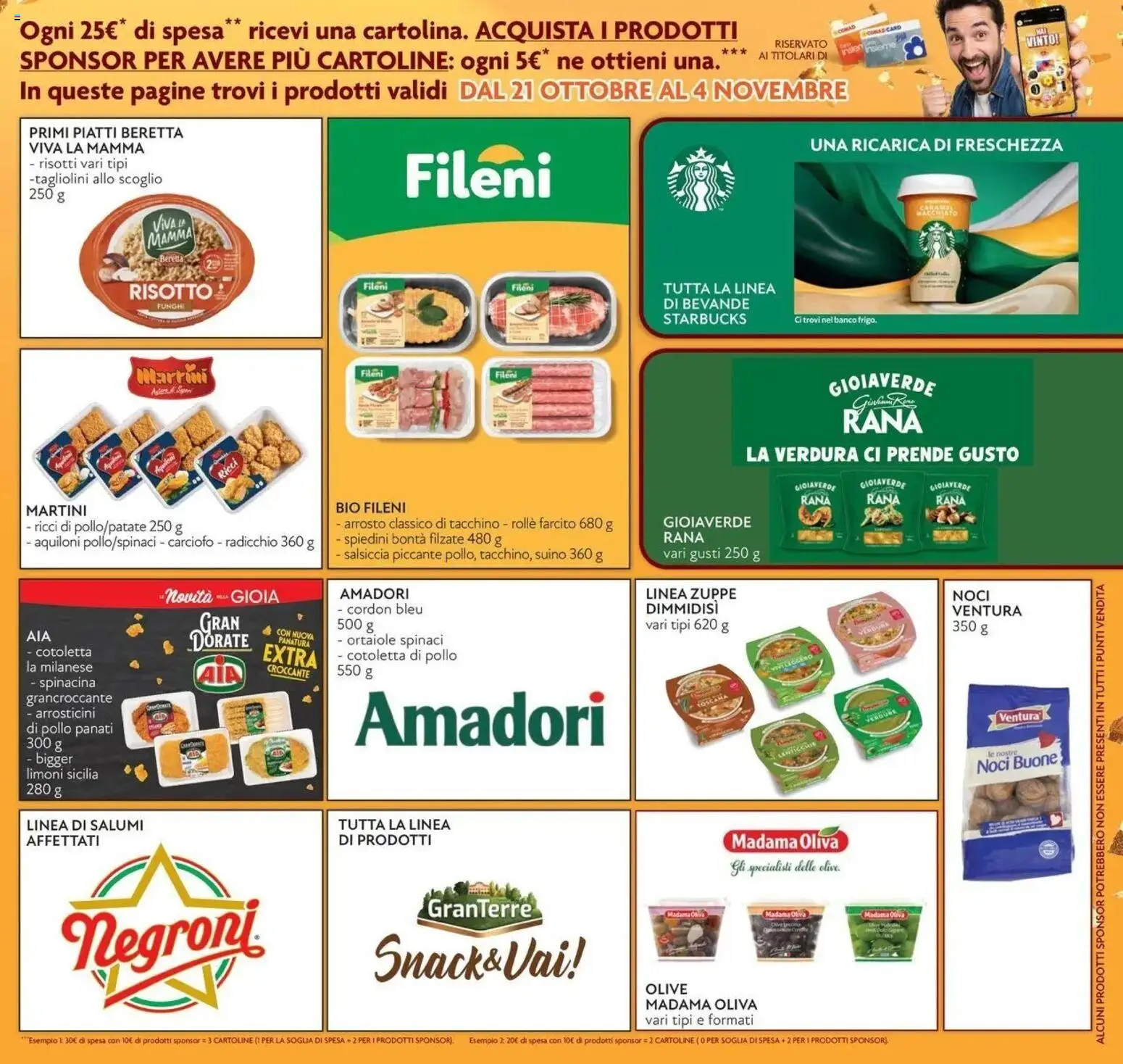 Volantino Conad del 21/10/2026 | Pagina: 7 | Prodotti: Piatti, Nuggets, Bevande, Salsiccia