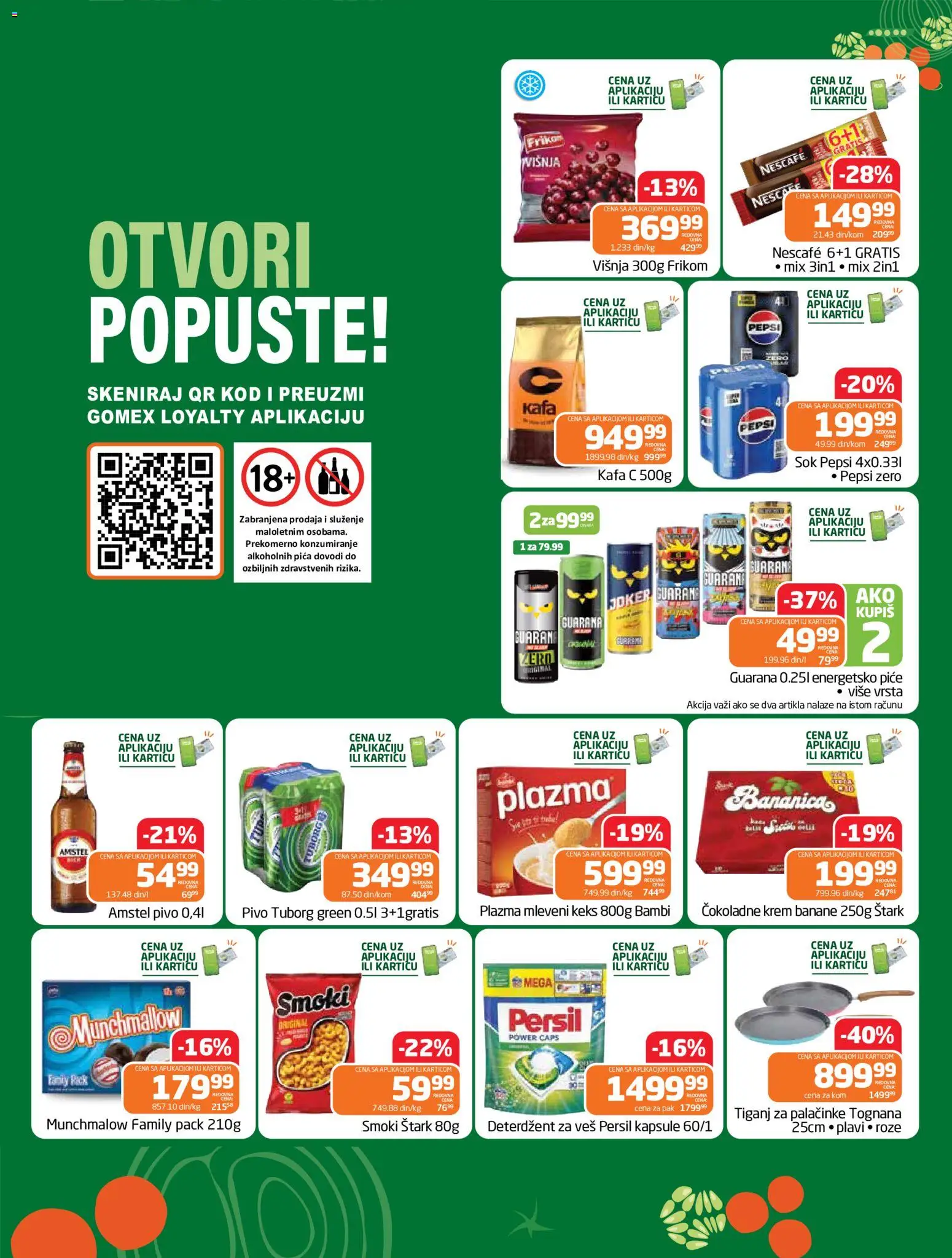 Gomex katalog - važi od 28.10.2026 | Strana: 2 | Proizvode: Tiganj za palačinke, Keks, Tuborg, Nescafé
