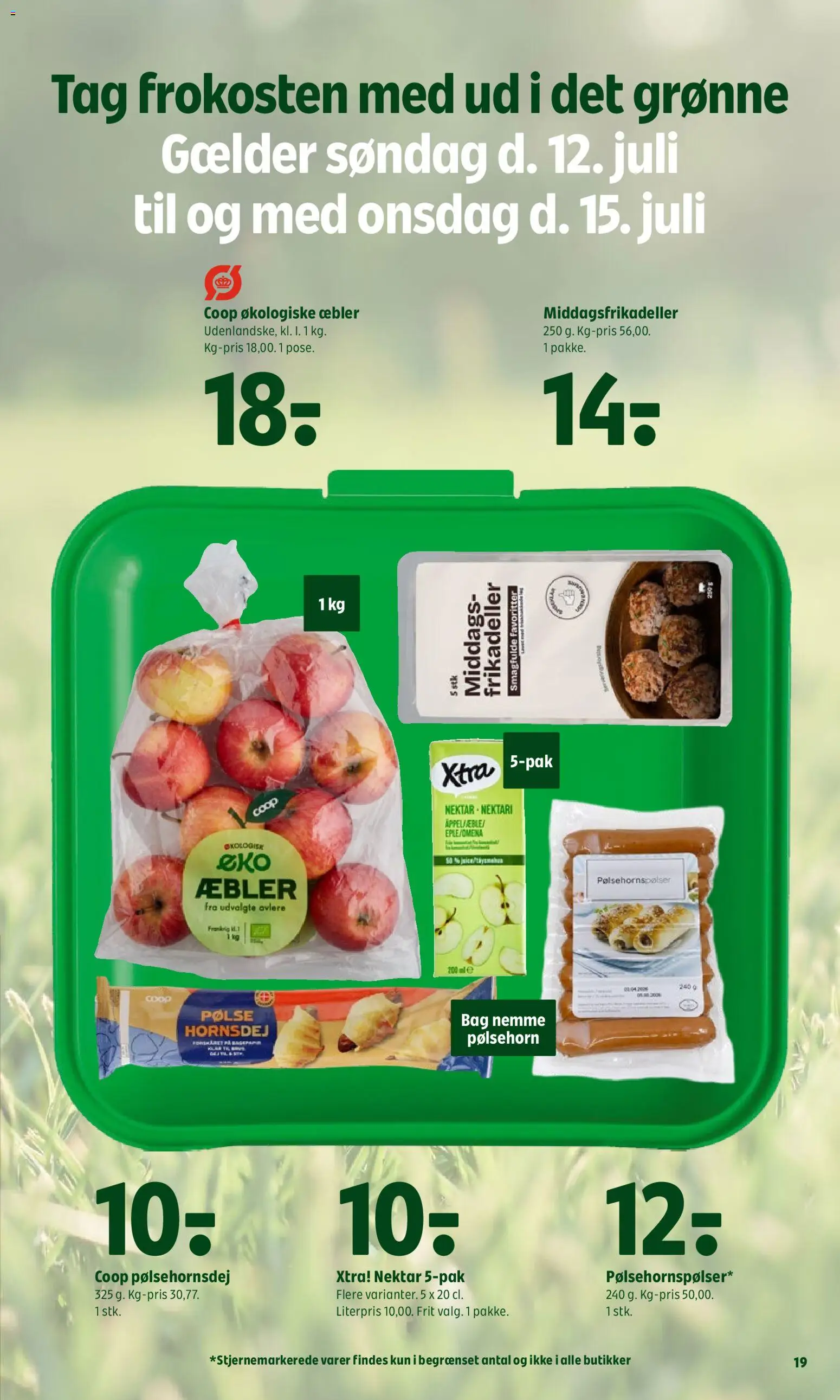Coop 365 tilbudsavis – gyldig fra 09/07/2026 | Side: 26 | Produkter: Pølsehorn, Æbler, Frikadeller