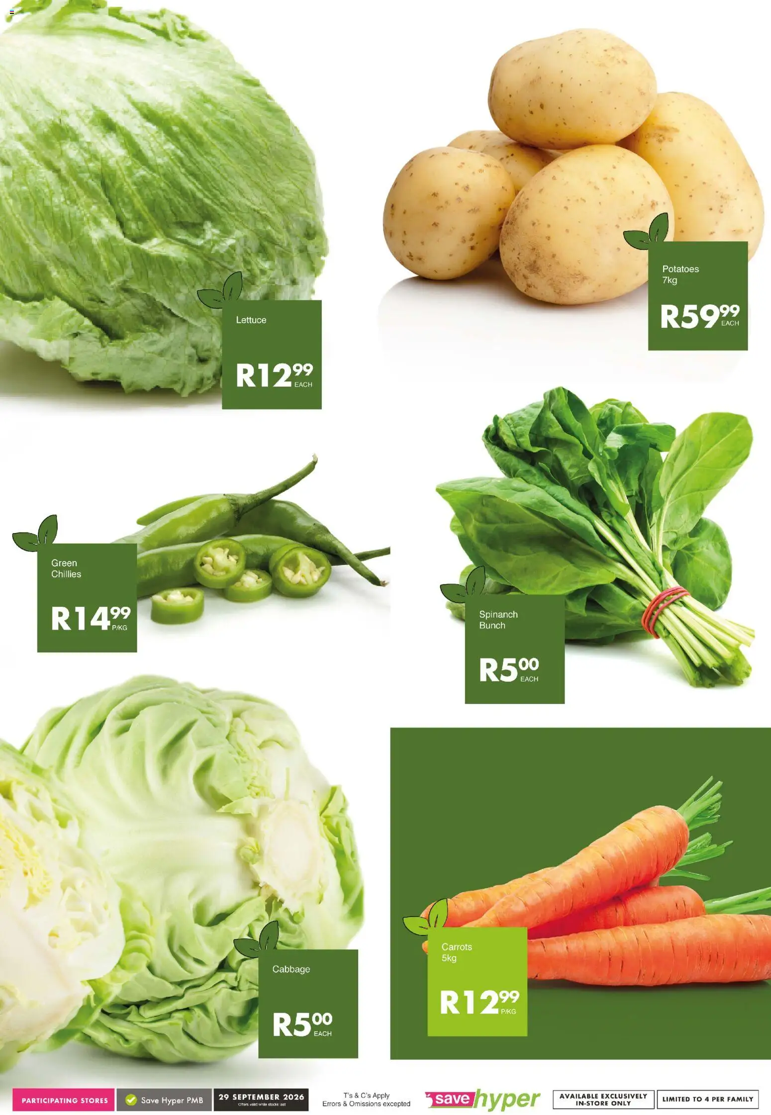 New Save catalogue – valid from 29/09/2026 | Page: 7 | Products: Carrots, Potatoes, Lettuce