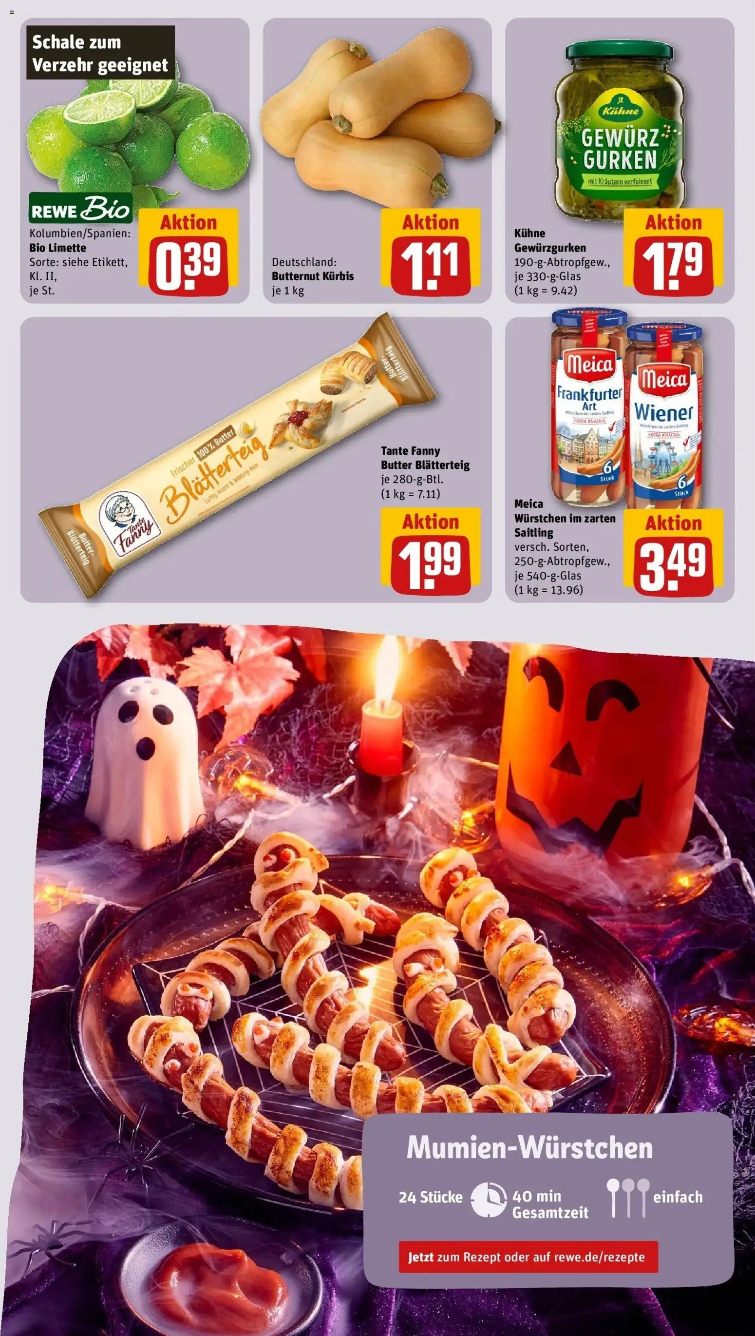 REWE Prospekt ab 26.10.2026 zum Blättern » Angebote | Seite: 5 | Produkte: Butter, Meica, Kürbis, Gurken