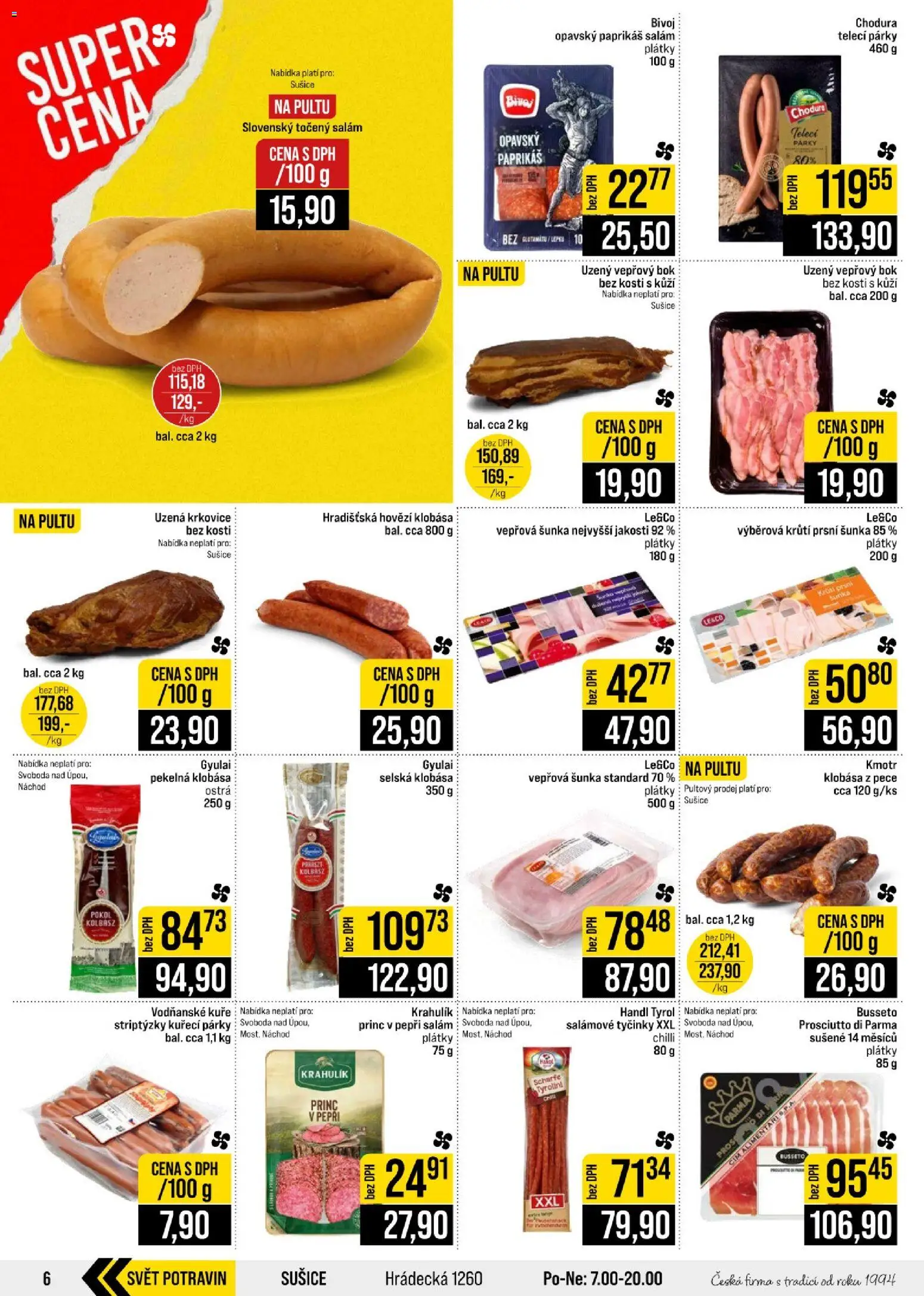 Jip leták - Cash & Carry od 23.09.2026 | Strana: 6 | Produkty: Salám, Vepřový bok, Klobása, Točený salám