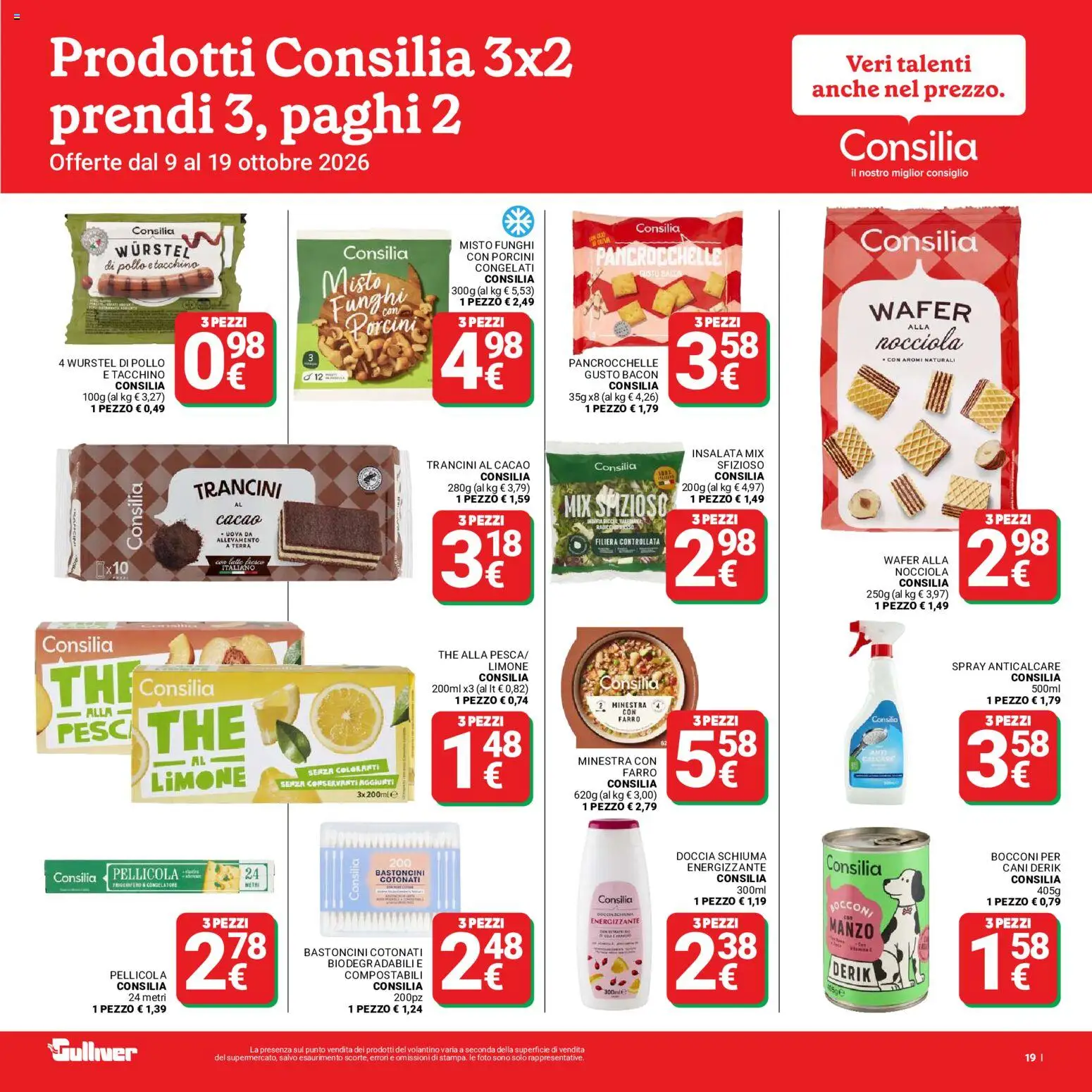 Volantino Gulliver del 09/10/2026 | Pagina: 19 | Prodotti: Uova, Manzo, Bacon, Terra