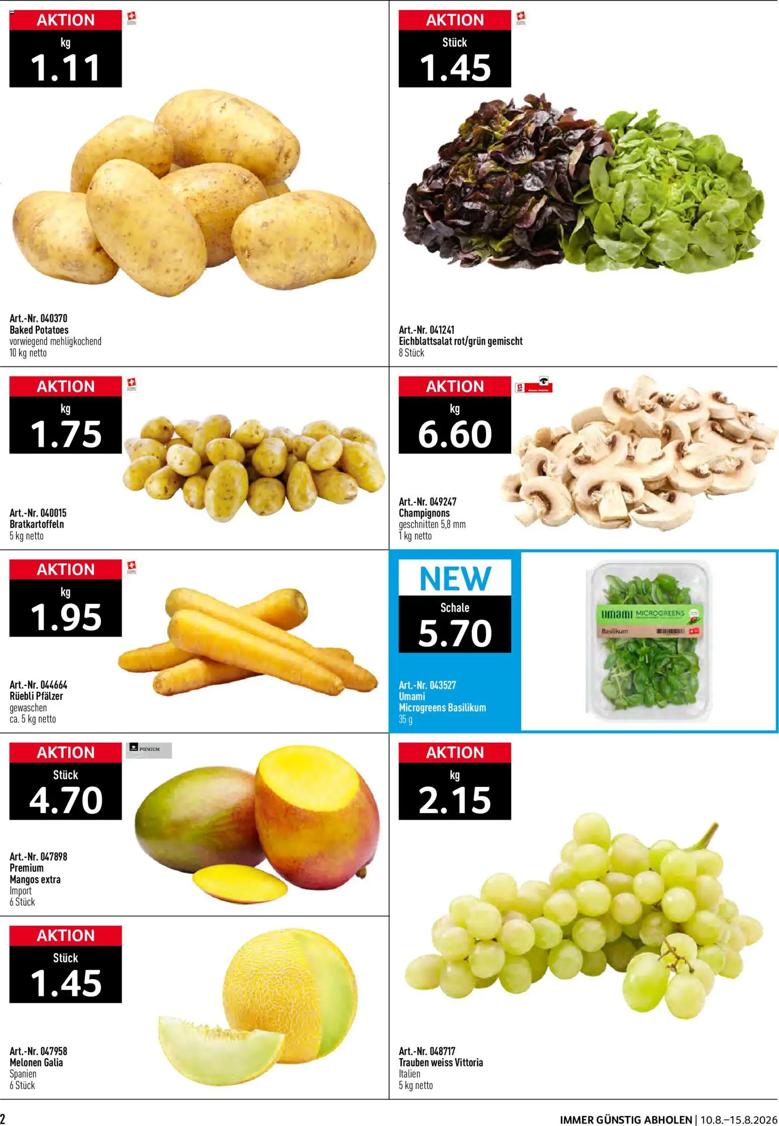 Prodega aktionen – gültig ab 10.08.2026 | Seite: 2 | Produkte: Champignons