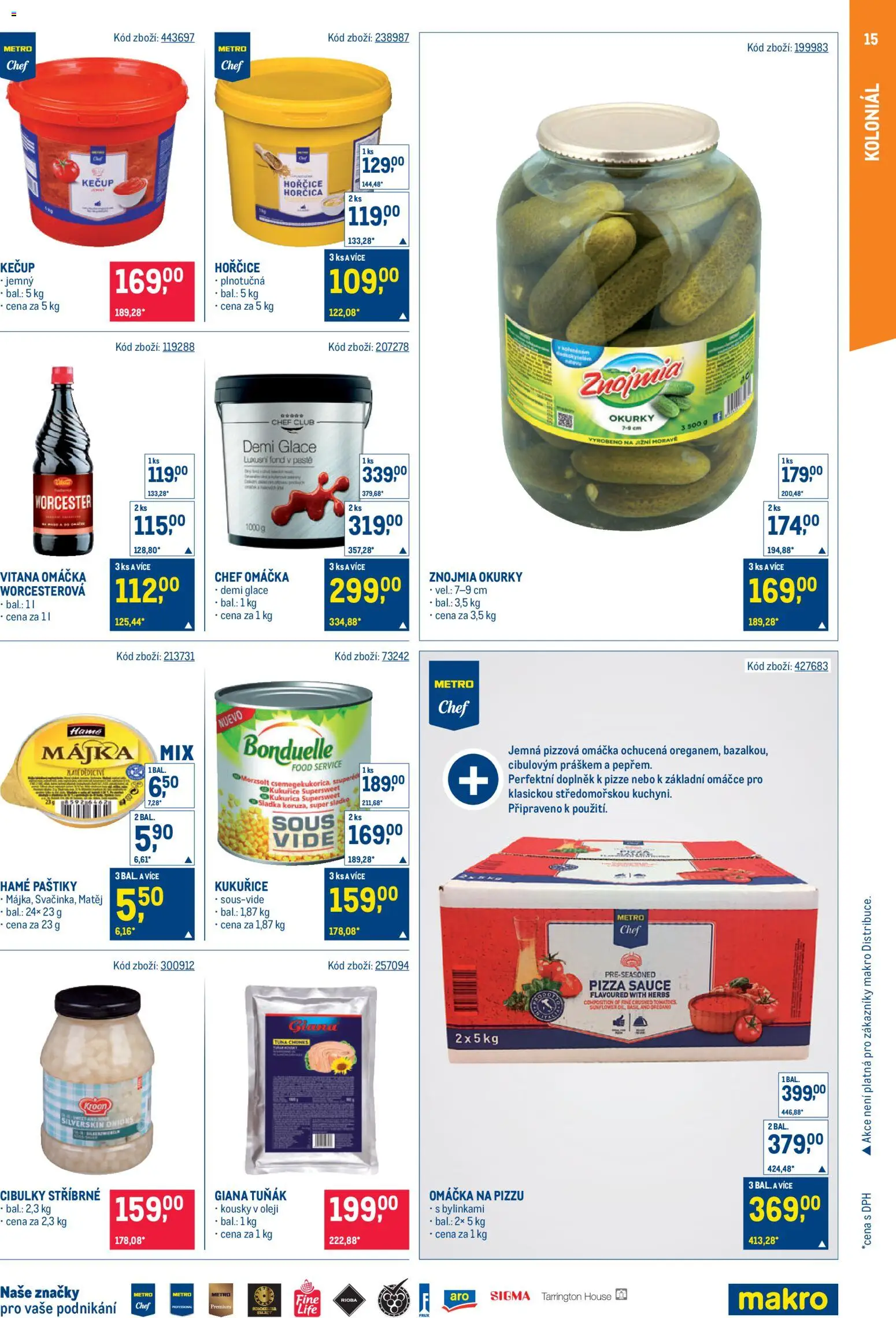 Makro leták - Gastronomie od 21.10.2026 | Strana: 15 | Produkty: Okurky, Kukuřice, Demi glace, Hořčice